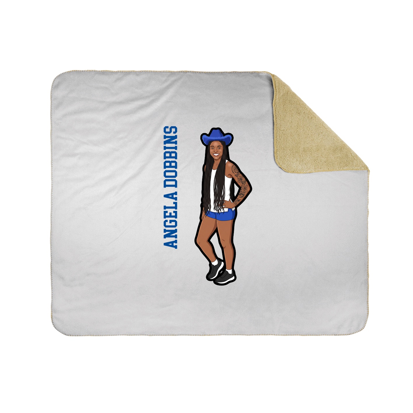 Throw Blanket — Name Vertical in White