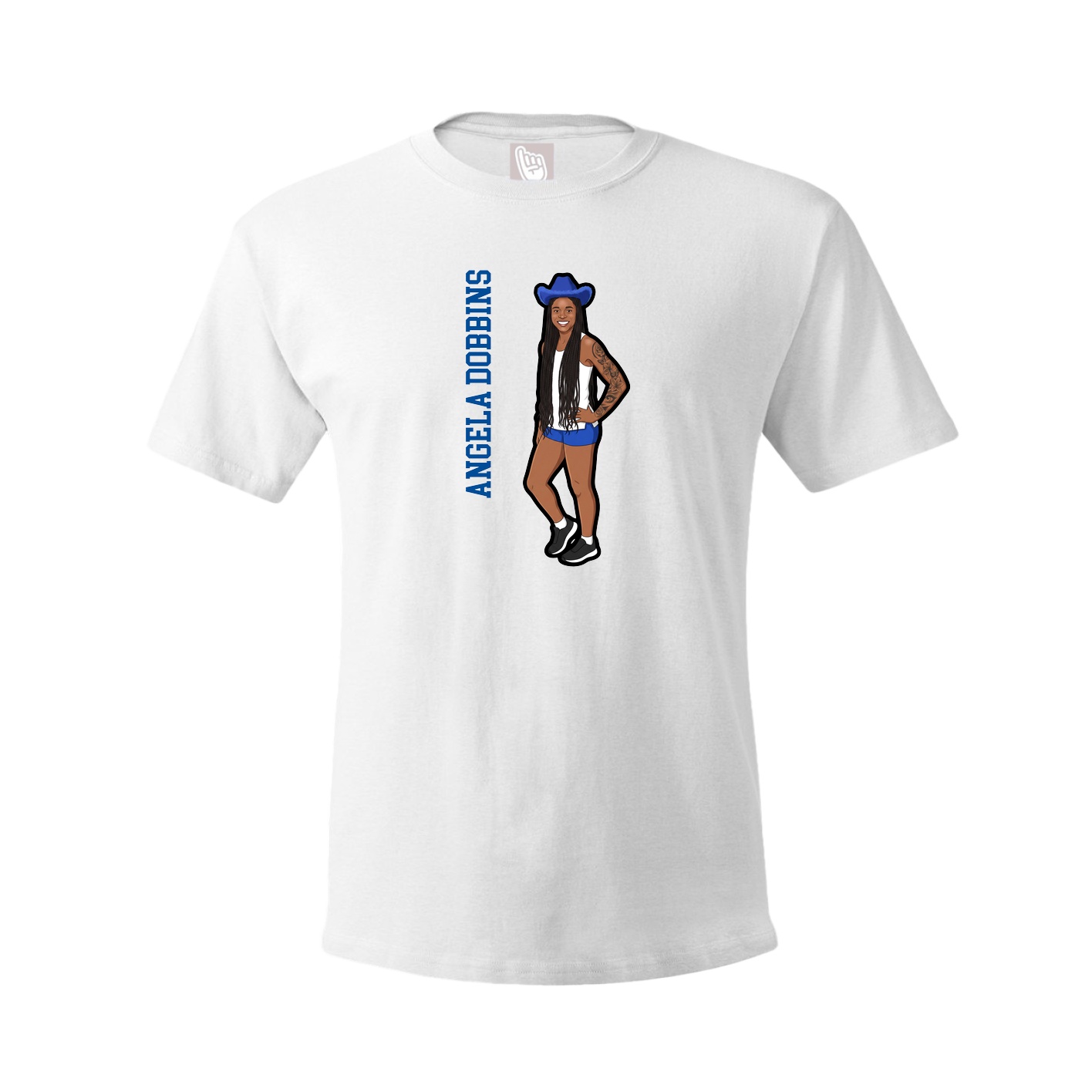 Tee — Name Vertical in White