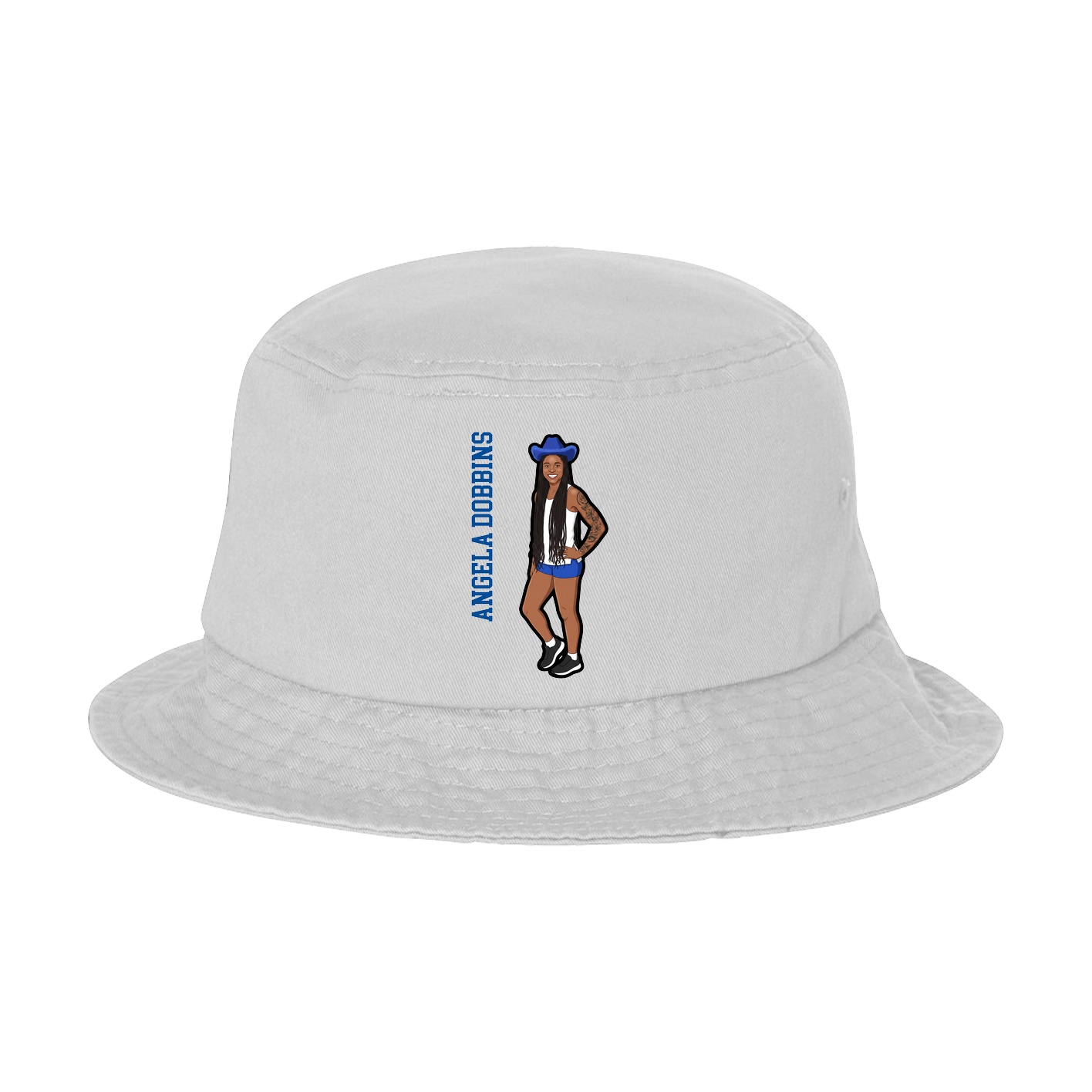 Bucket Cap — Name Vertical in White