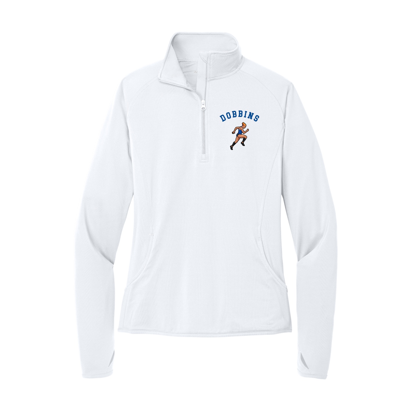 Women's Q-Zip Pullover — Shirsey Arch in White