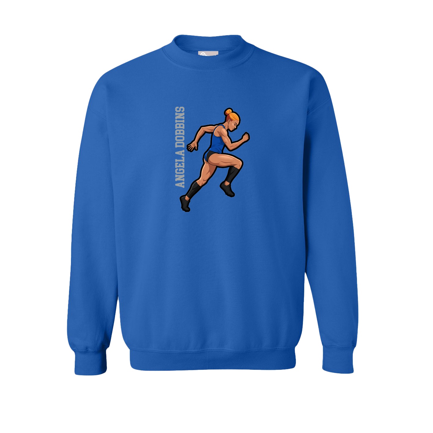 Fleece Crew — Name Vertical in Royal