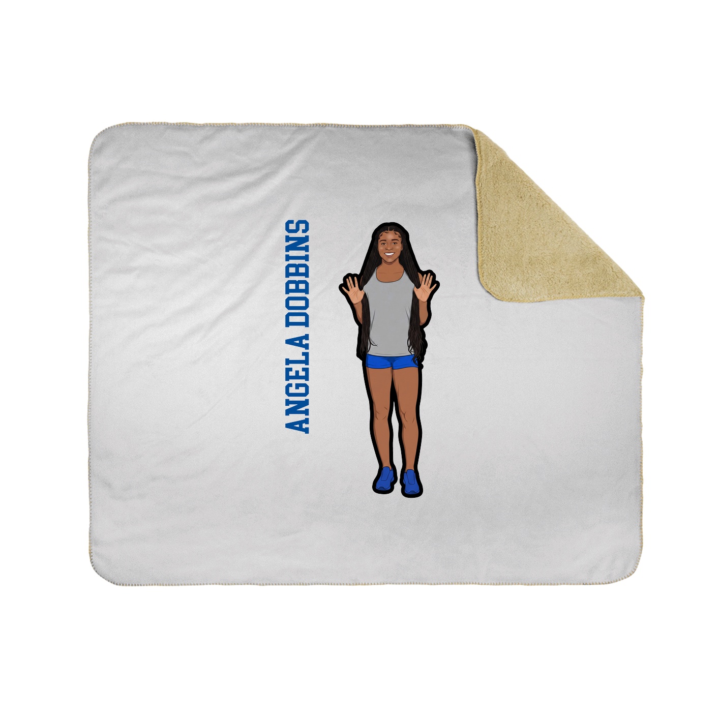 Throw Blanket — Name Vertical in White