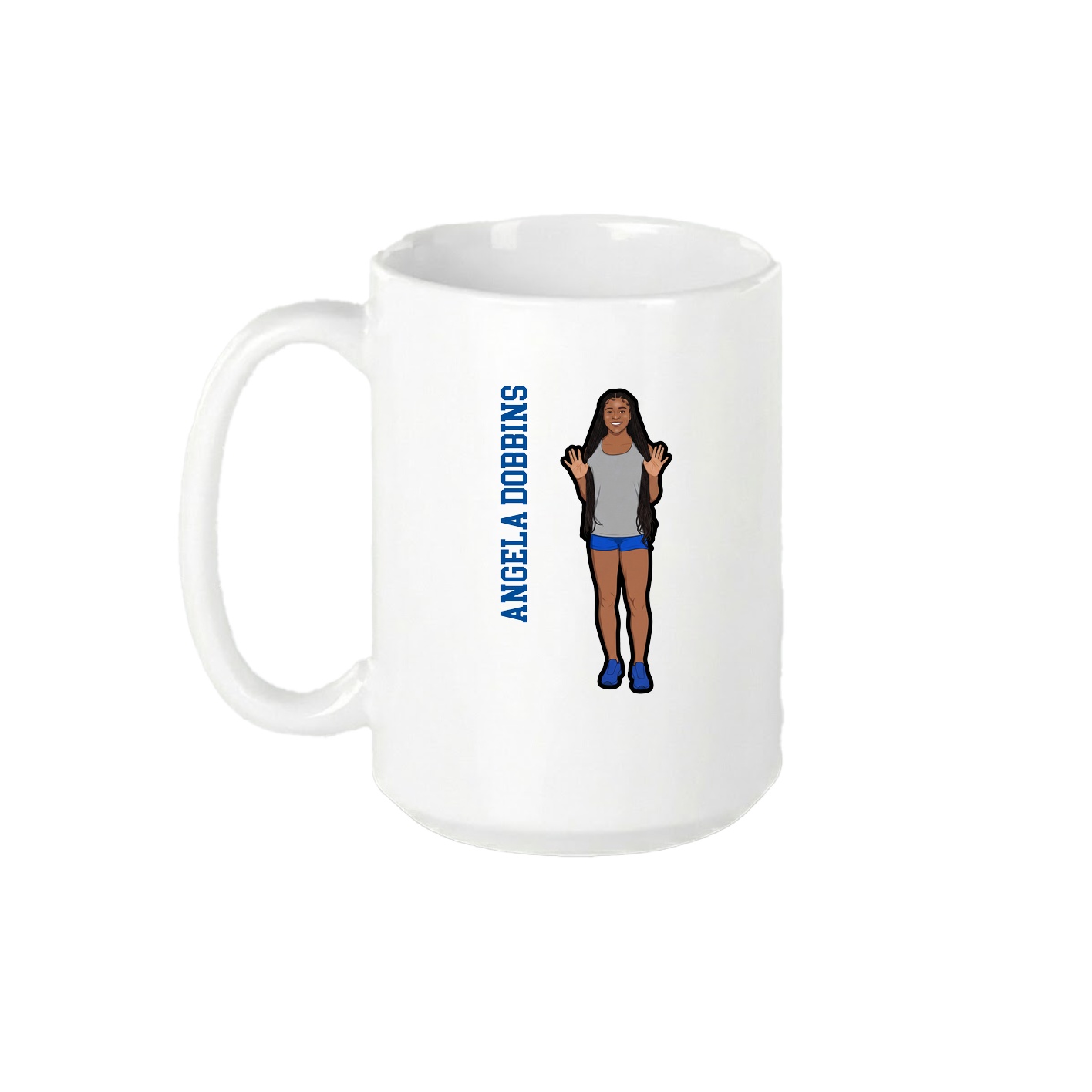 15oz Coffee Mug — Name Vertical in White