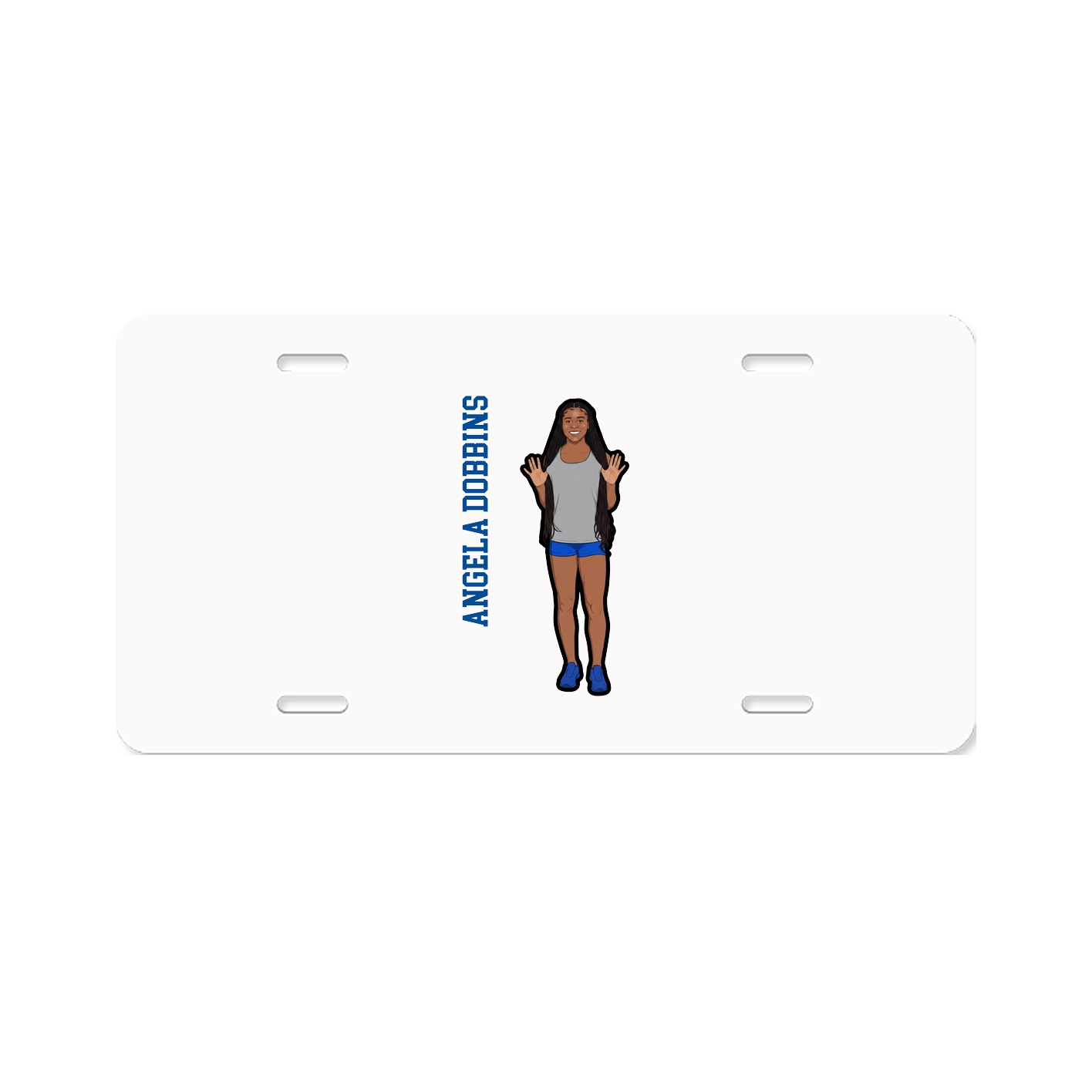 License Plate — Name Vertical in Classic