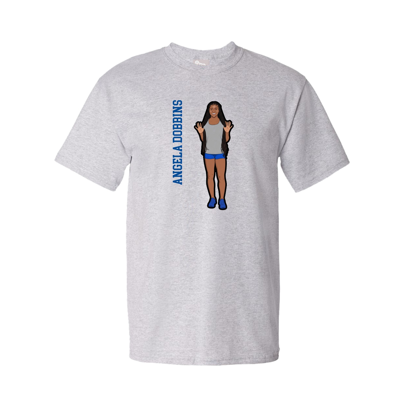 Youth Tee — Name Vertical in Grey