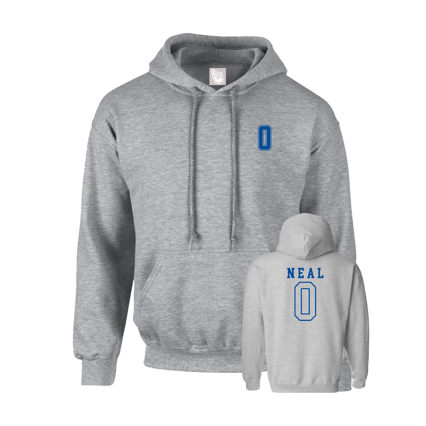Youth Hoodie — Chest Back in Grey