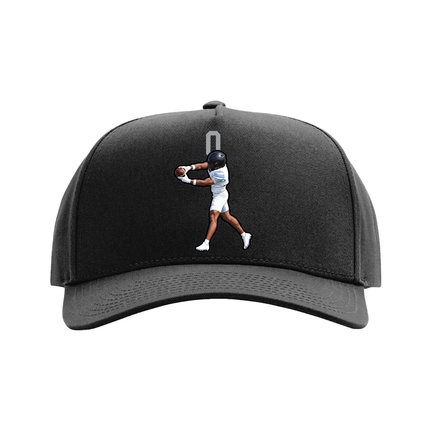 Full Fabric Five-Panel Champ Cap — Number Top in Black