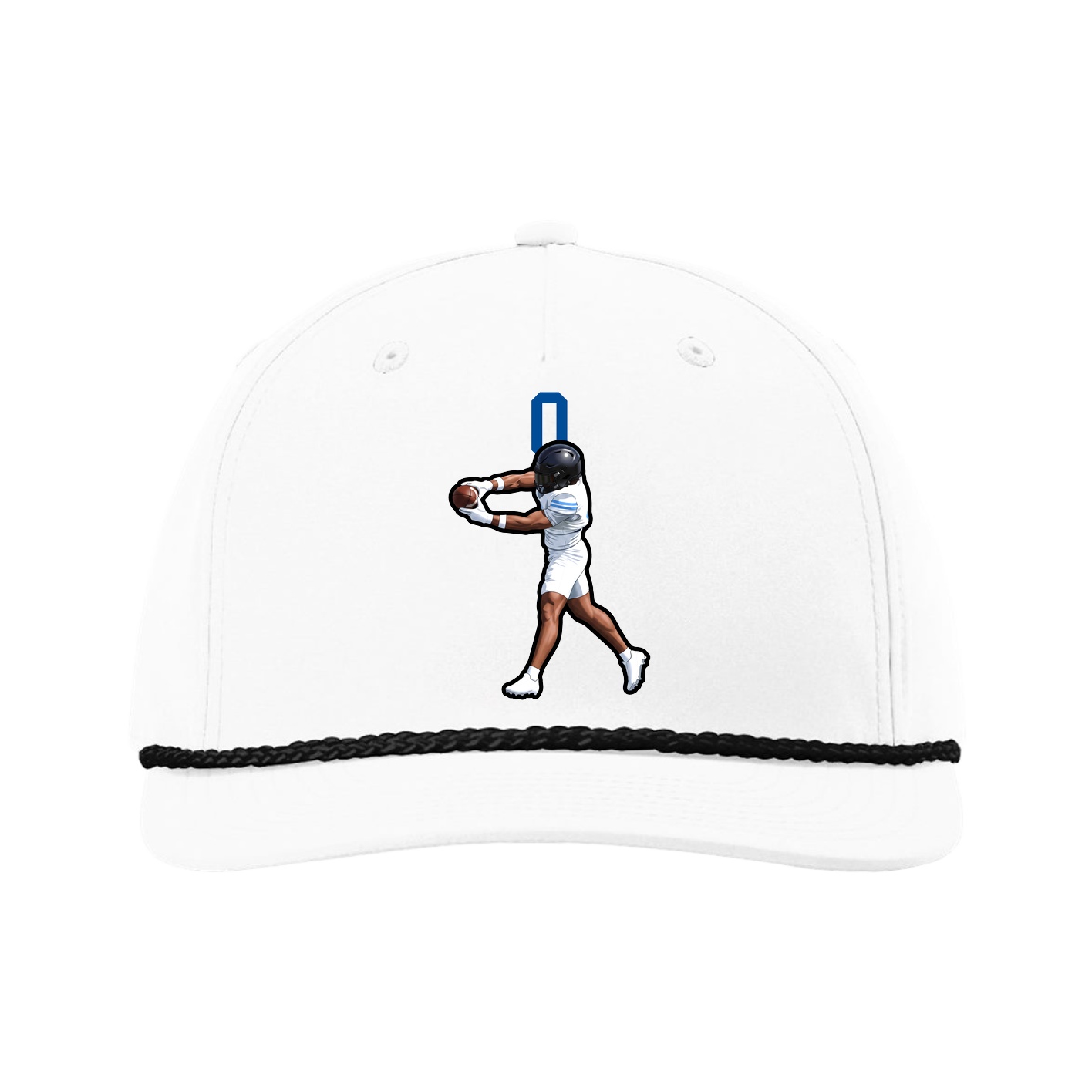 Five-Panel Classic Rope Cap — Number Top in White