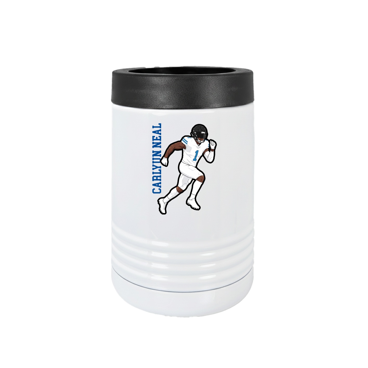 Beverage Holder — Name Vertical in White