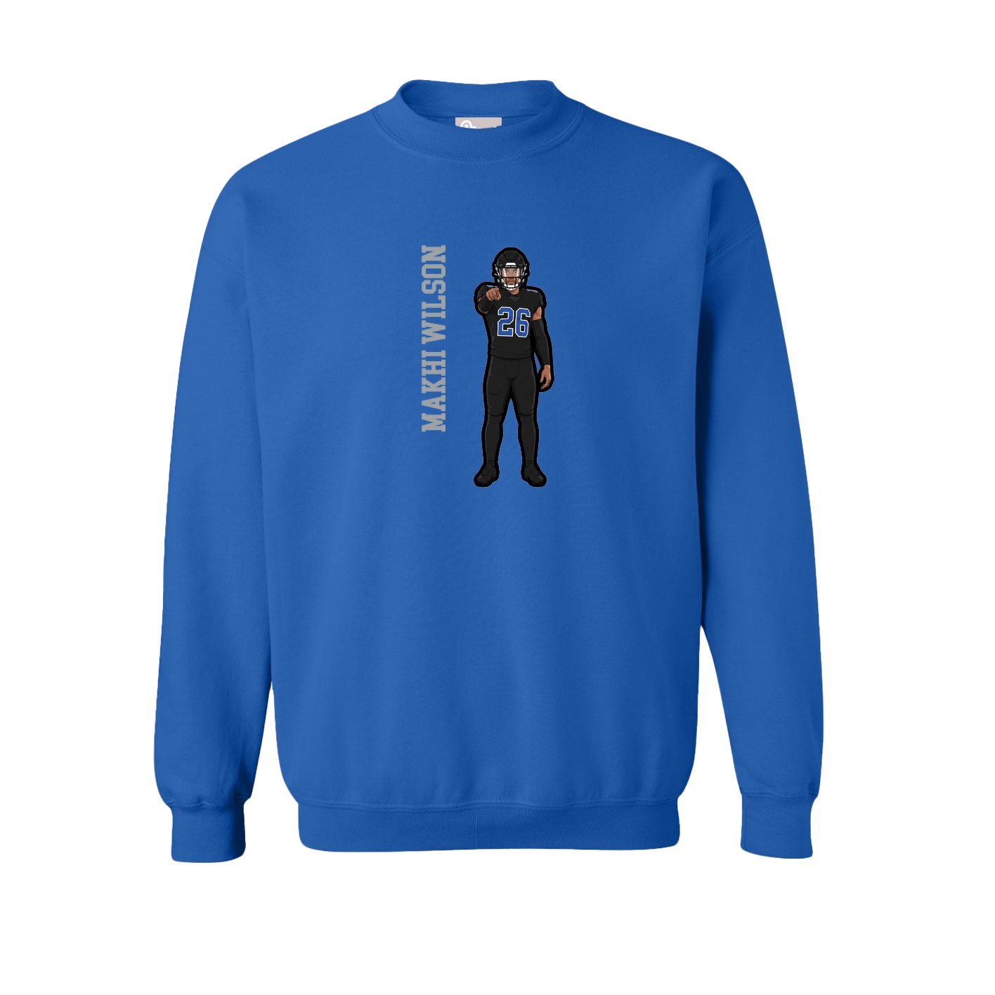Fleece Crew — Name Vertical in Royal