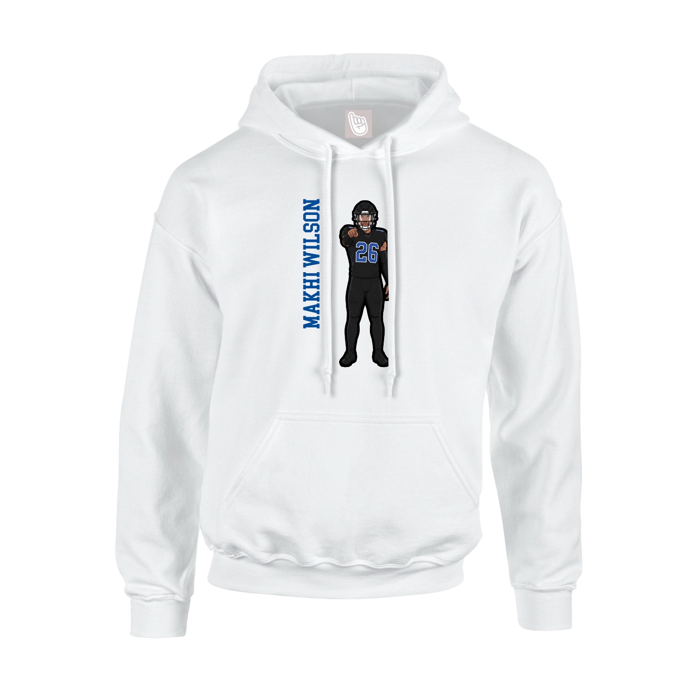 Youth Hoodie — Name Vertical in White