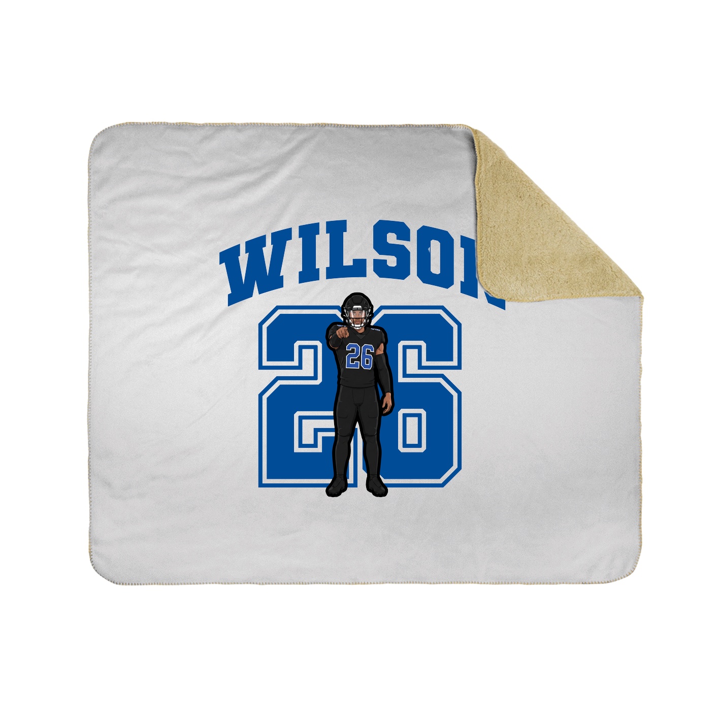 Throw Blanket — Number in White