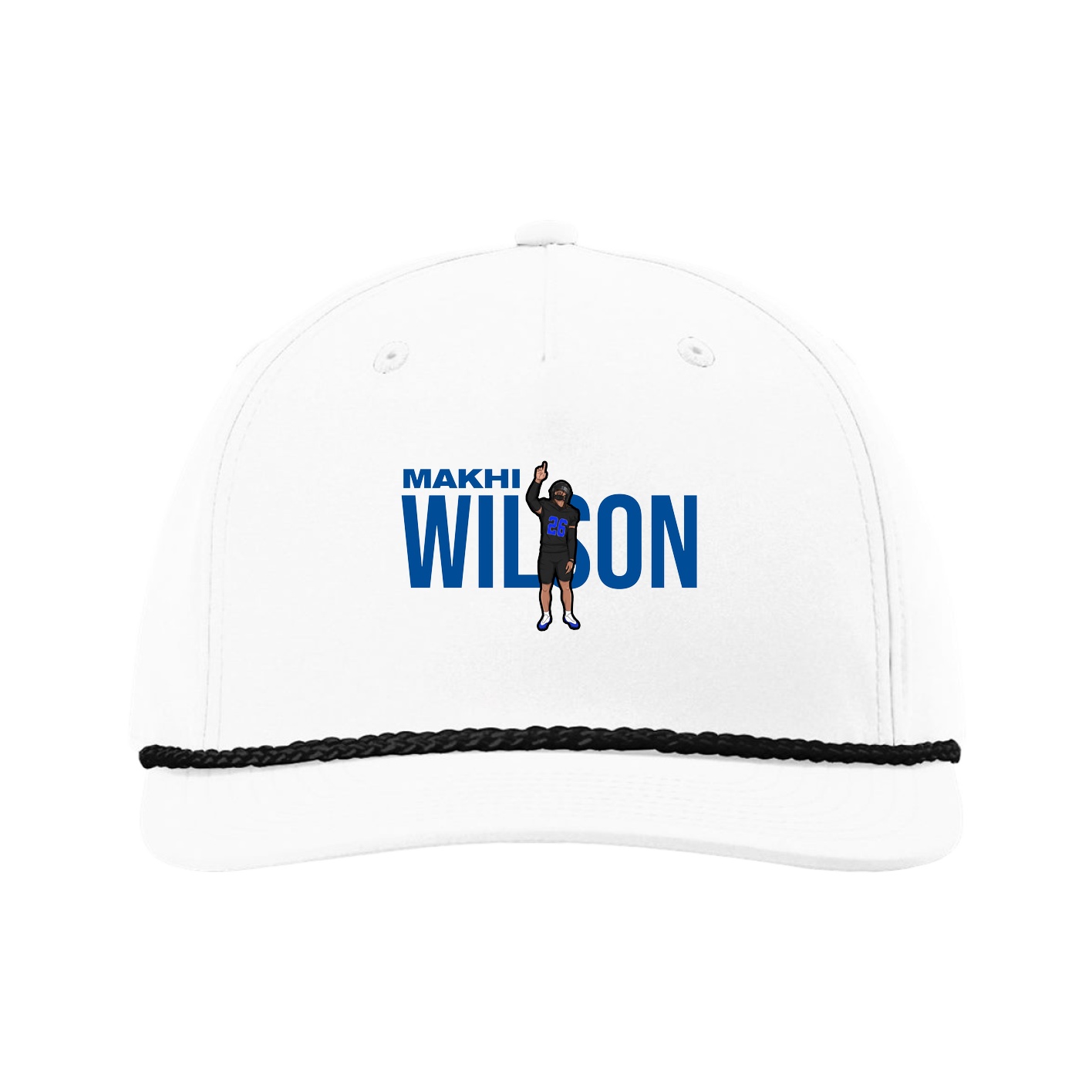 Five-Panel Classic Rope Cap — Player Name in White