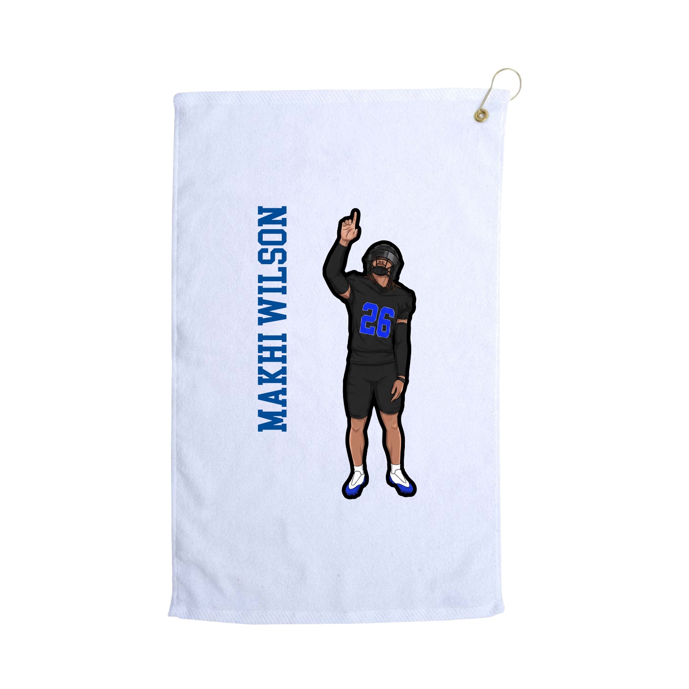 Golf Towel — Name Vertical in White