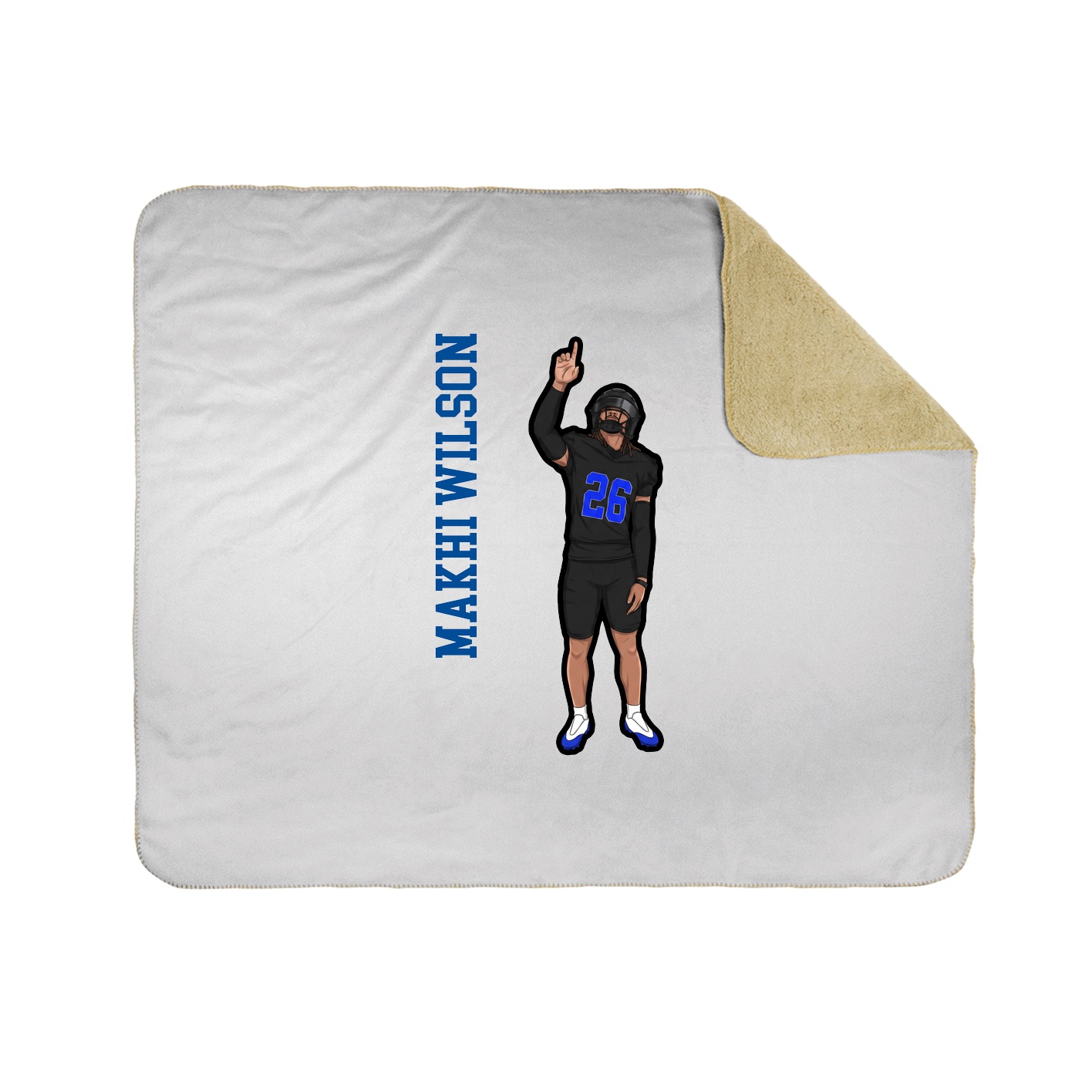 Throw Blanket — Name Vertical in White