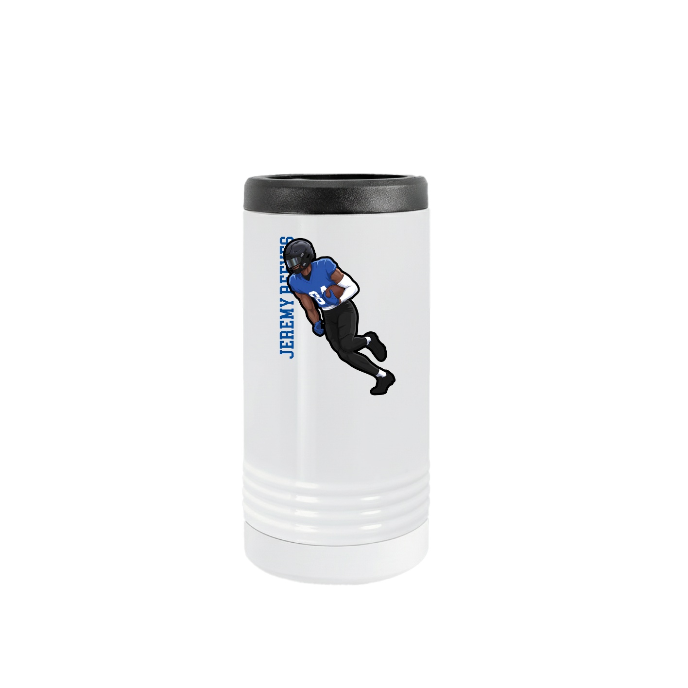 Slim Beverage Holder — Name Vertical in White