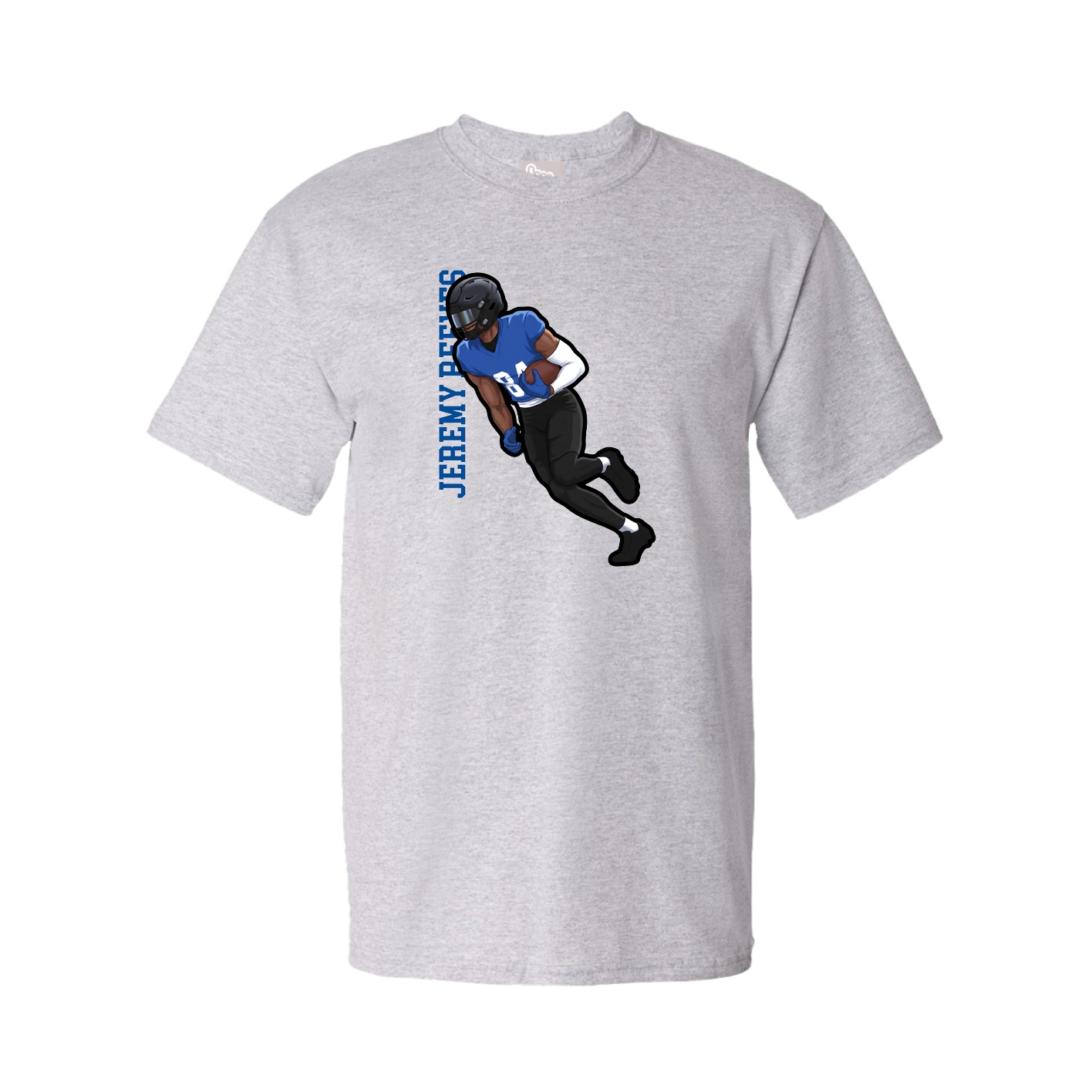 Youth Tee — Name Vertical in Grey