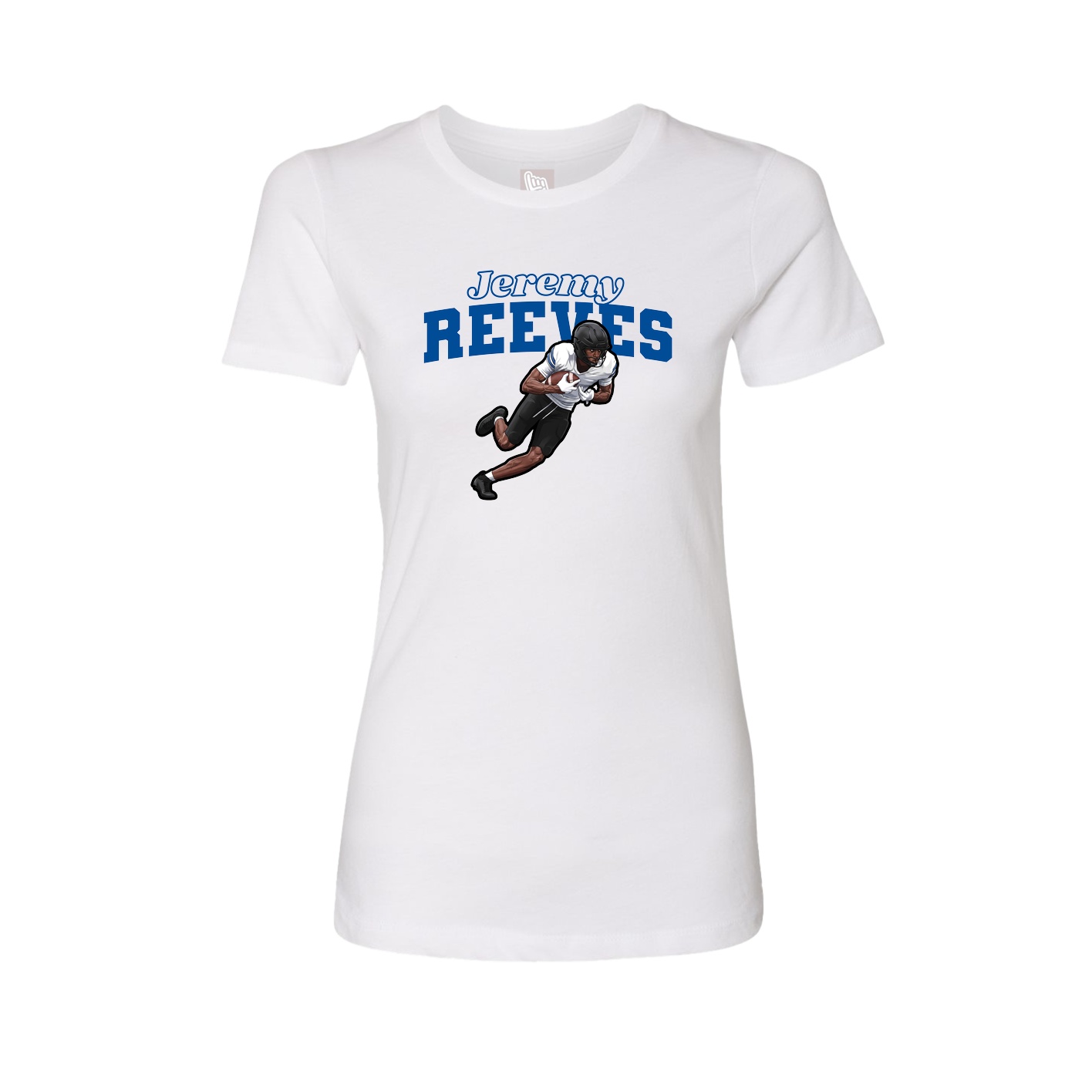 Fitted Women's Tee — Name Arch in White