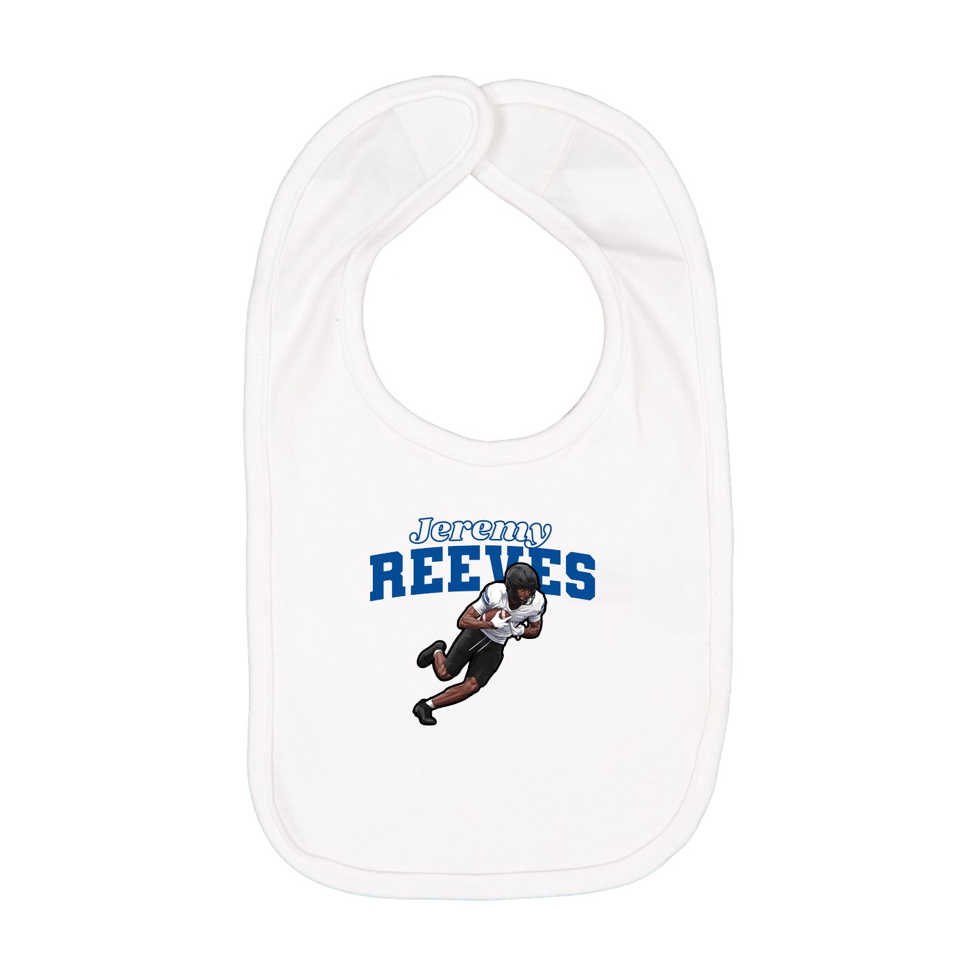 Infant Bib — Name Arch in White