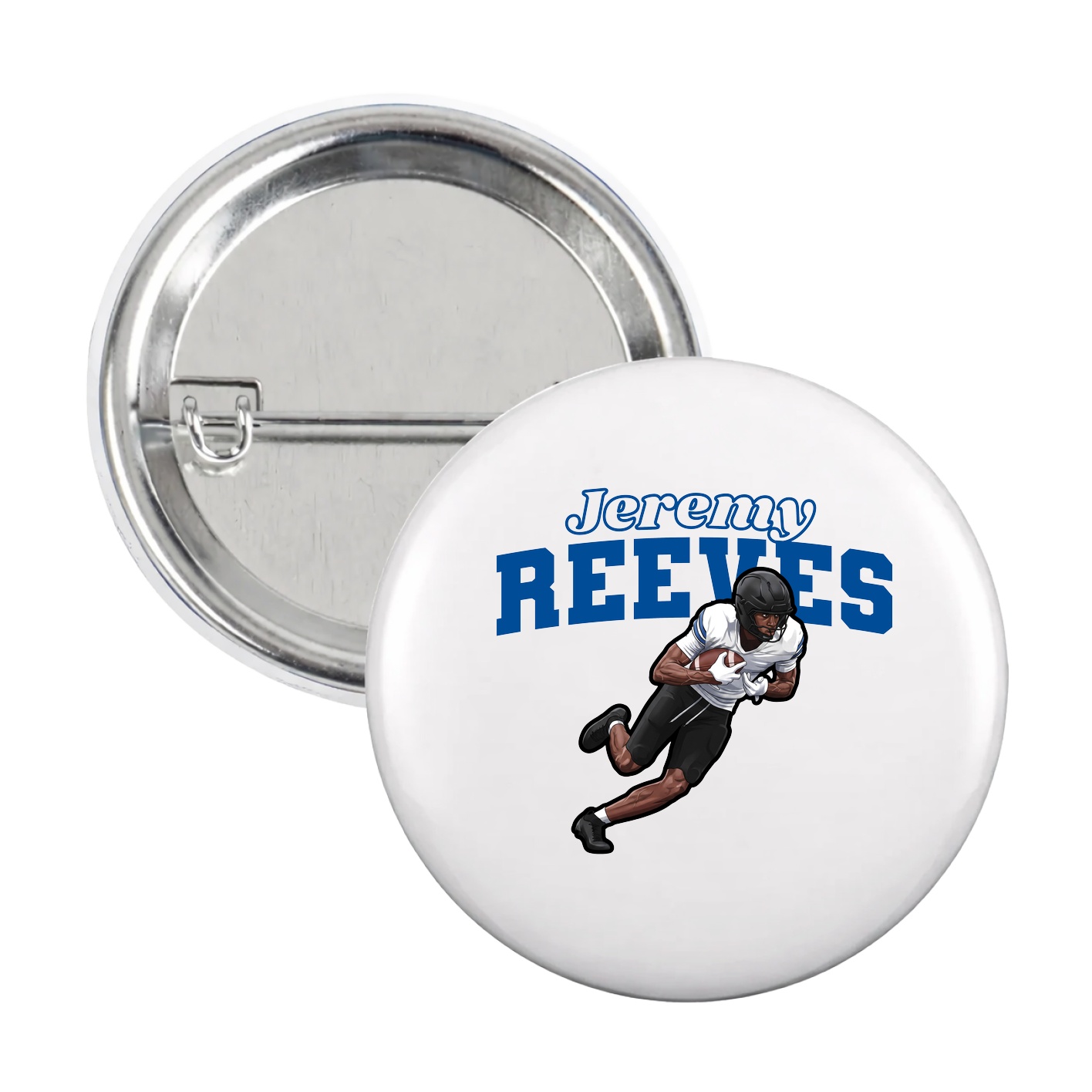 Game Day Button — Name Arch in White