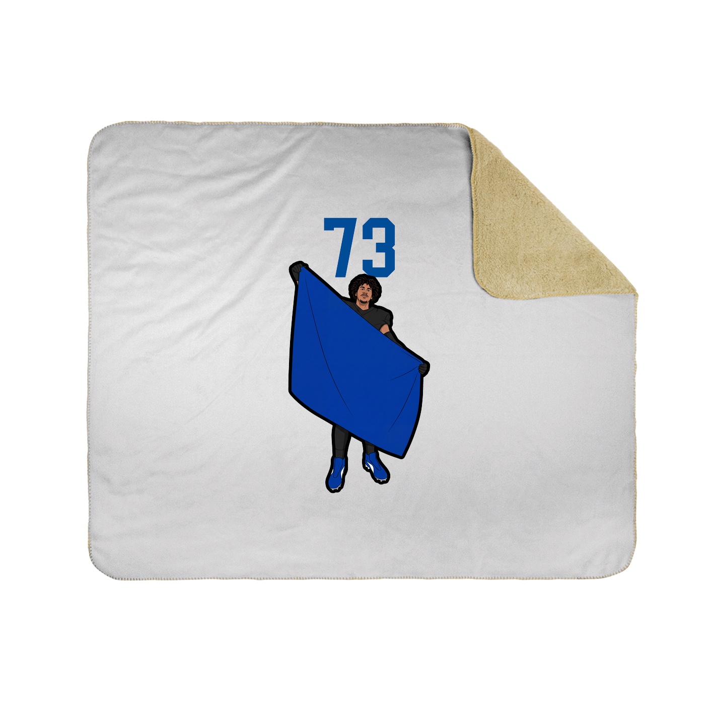 Throw Blanket — Number Top in White