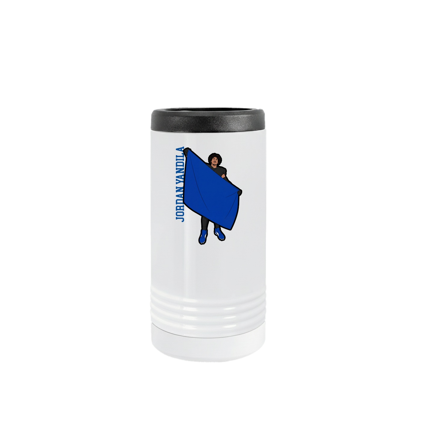 Slim Beverage Holder — Name Vertical in White