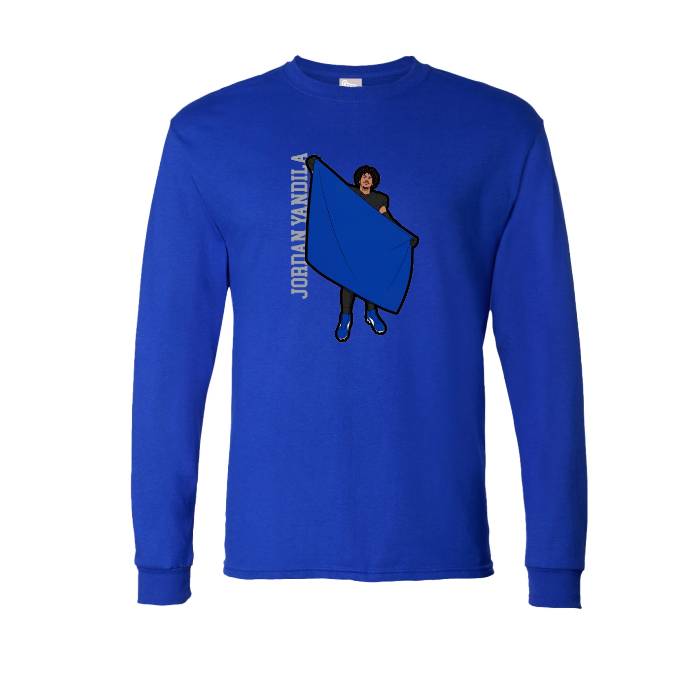 Long Sleeve Tee — Name Vertical in Royal