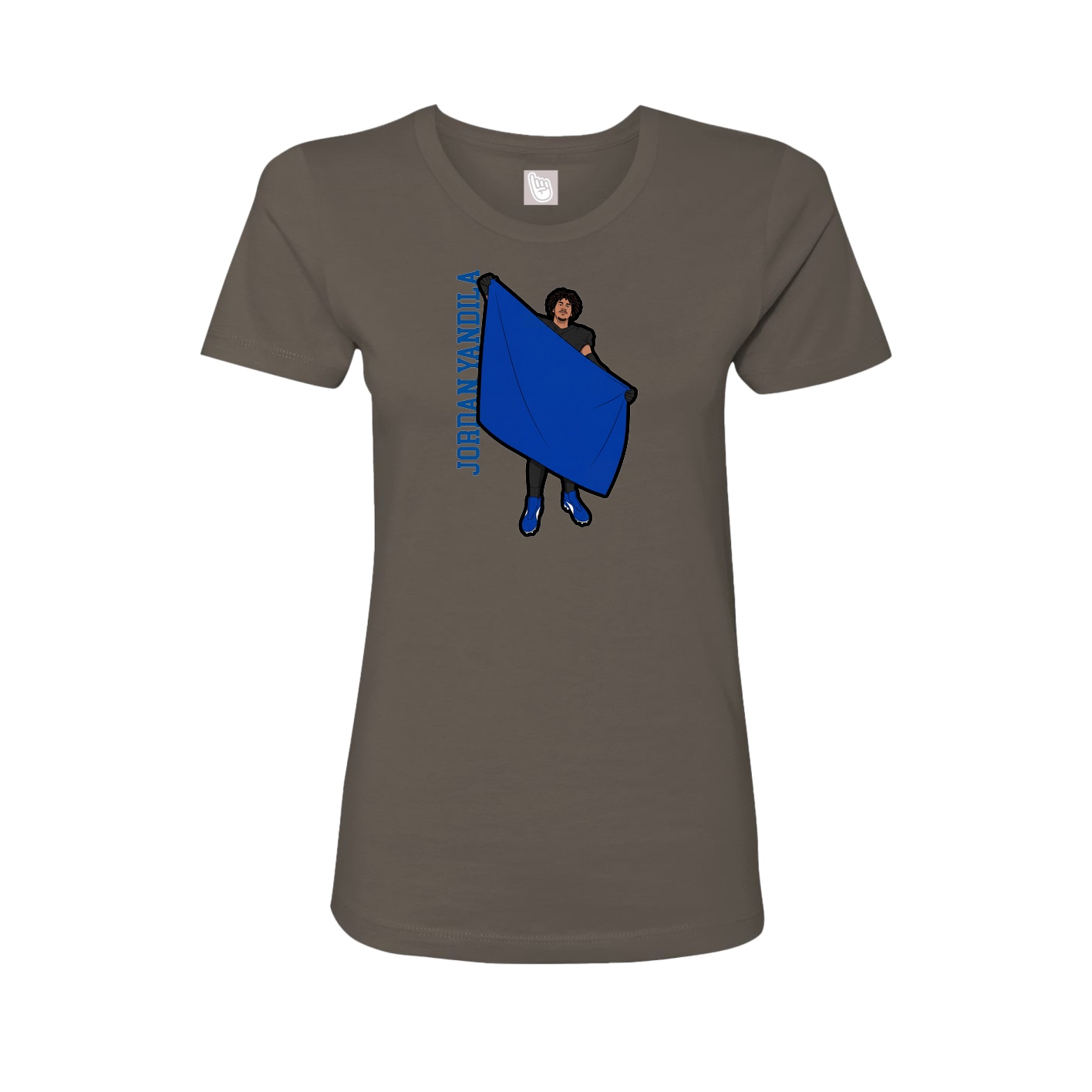 Fitted Women's Tee — Name Vertical in Grey