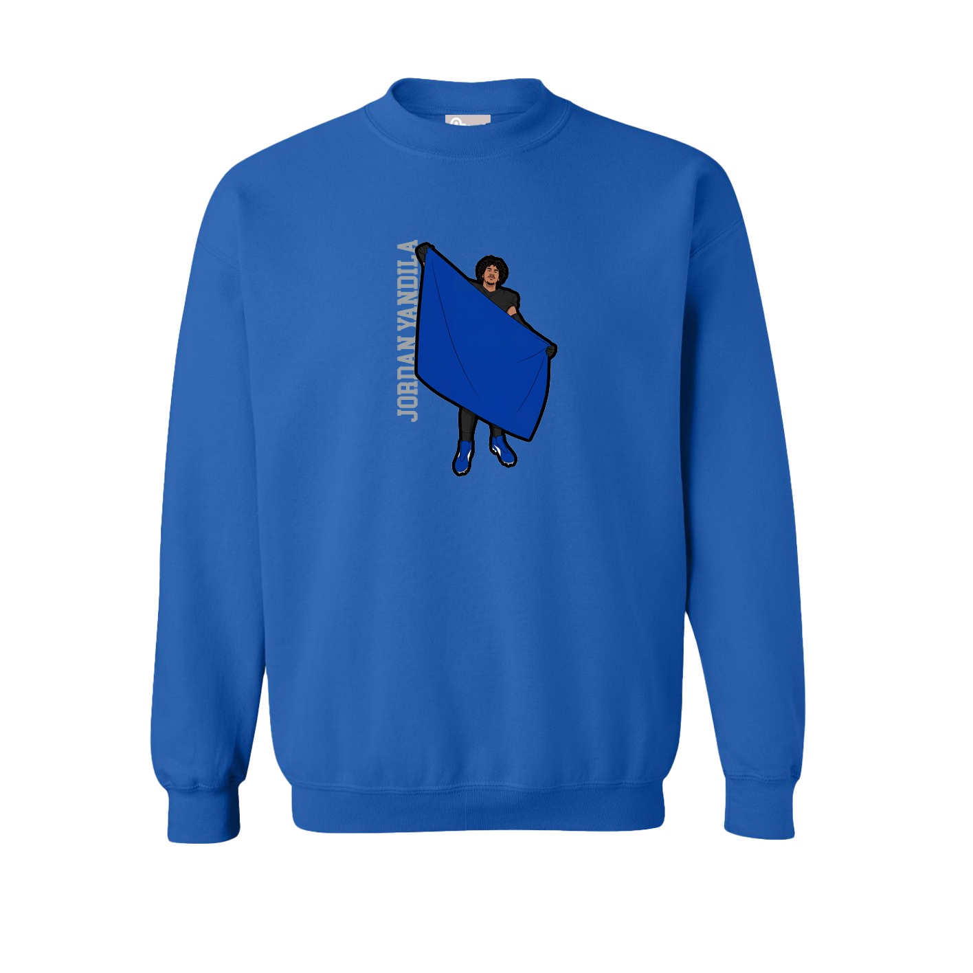 Fleece Crew — Name Vertical in Royal