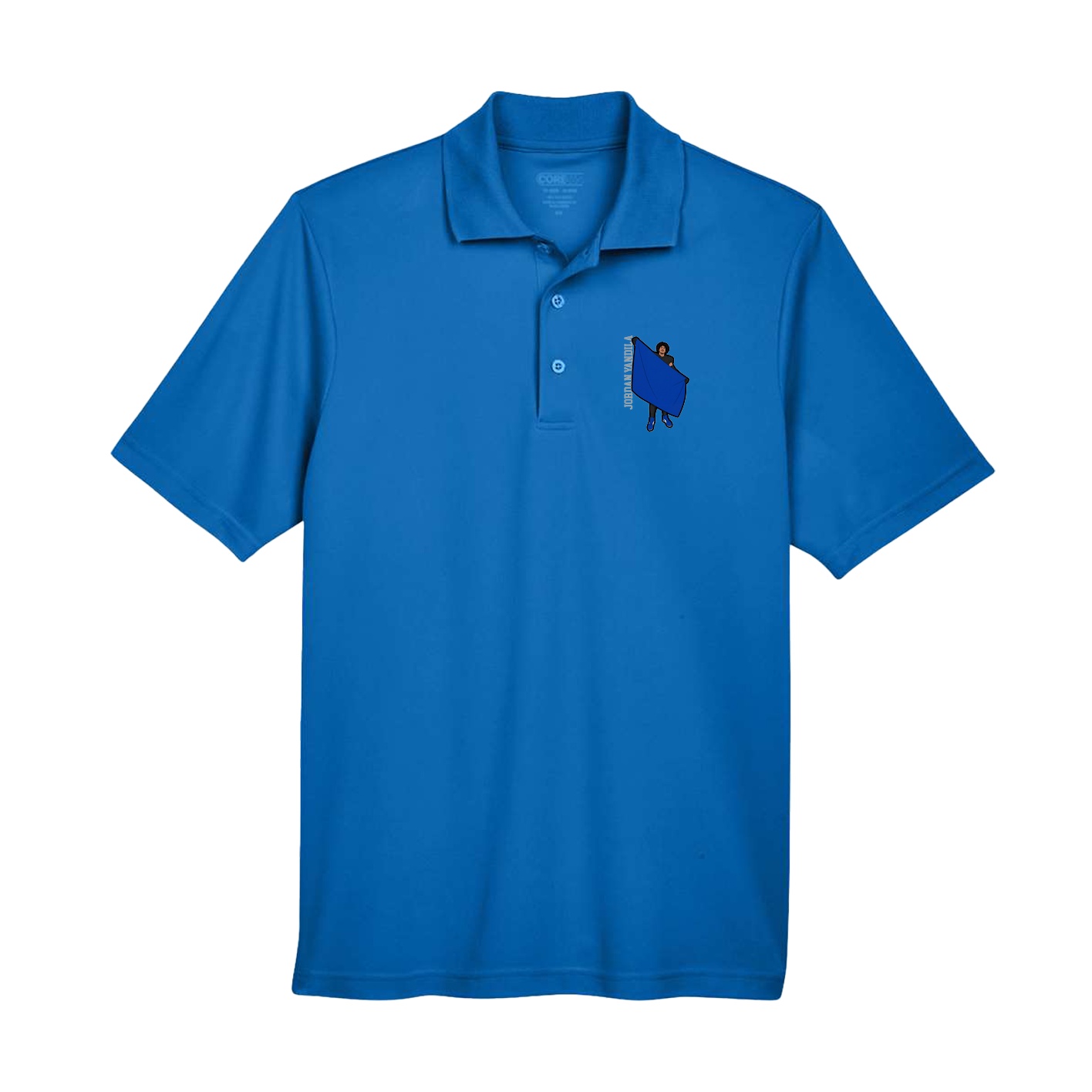 Performance Polo — Name Vertical in Royal