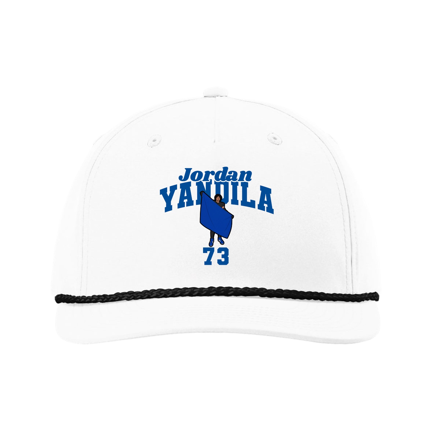 Five-Panel Classic Rope Cap — Signature Arch in White
