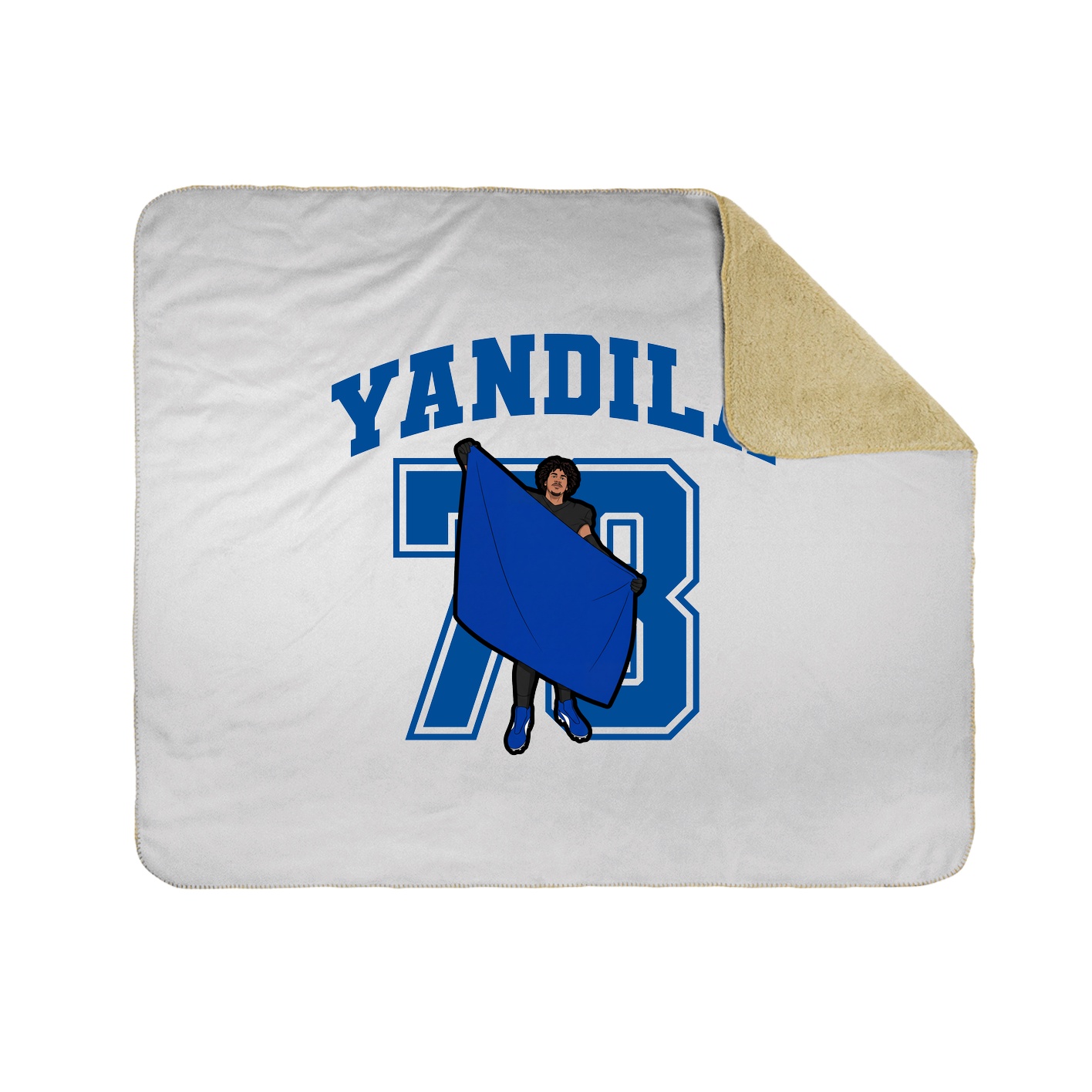 Throw Blanket — Number in White