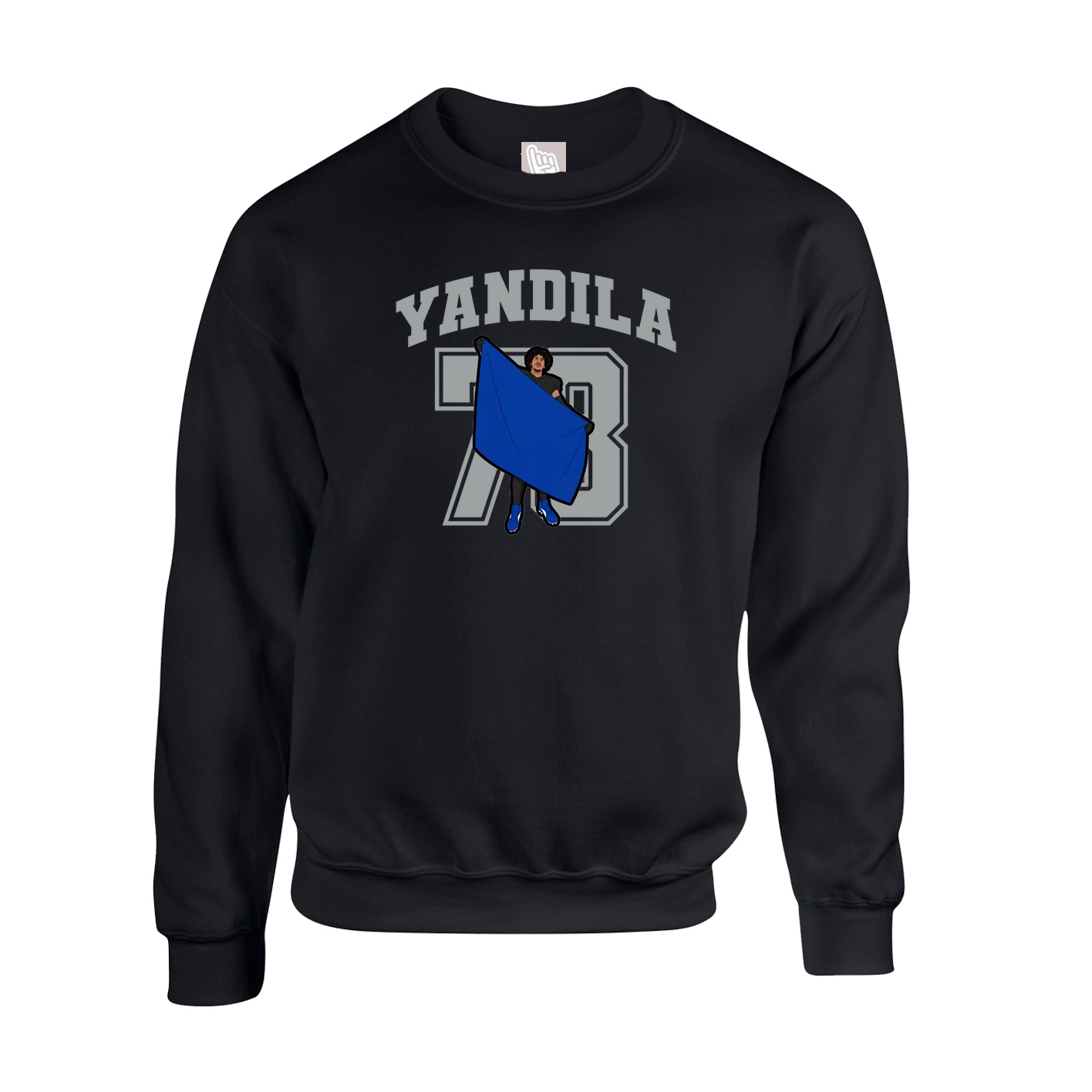 Fleece Crew — Number in Black