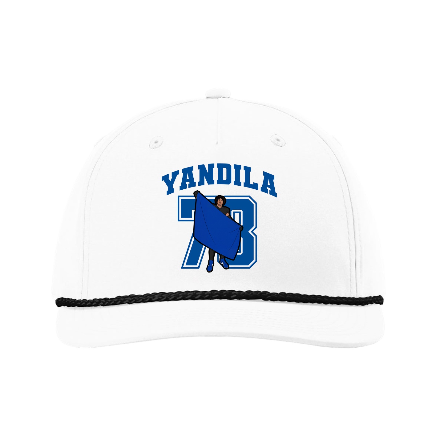 Five-Panel Classic Rope Cap — Number in White