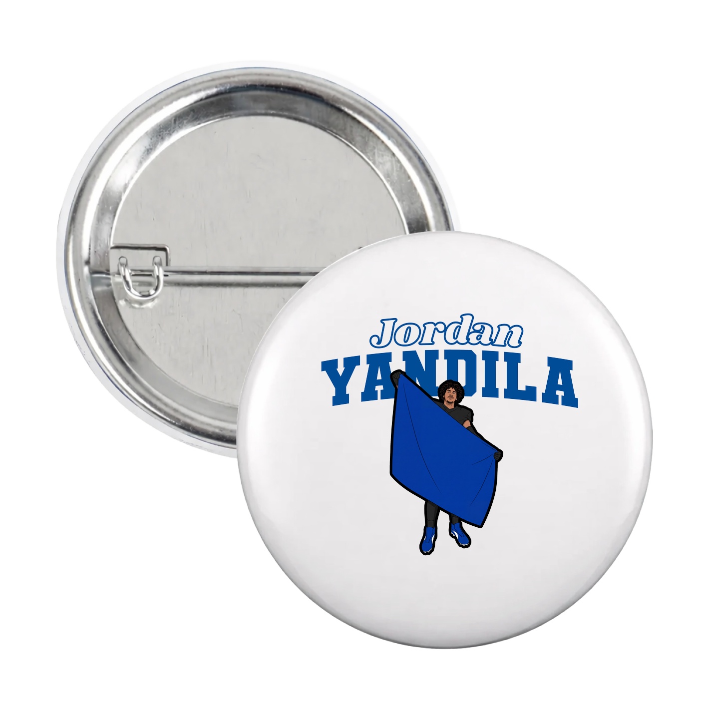 Game Day Button — Name Arch in White