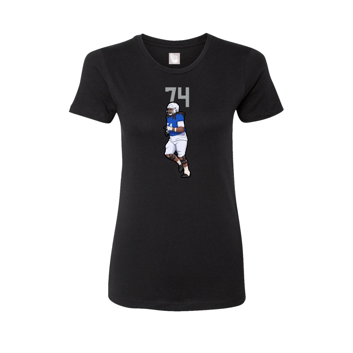 Fitted Women's Tee — Number Top in Black