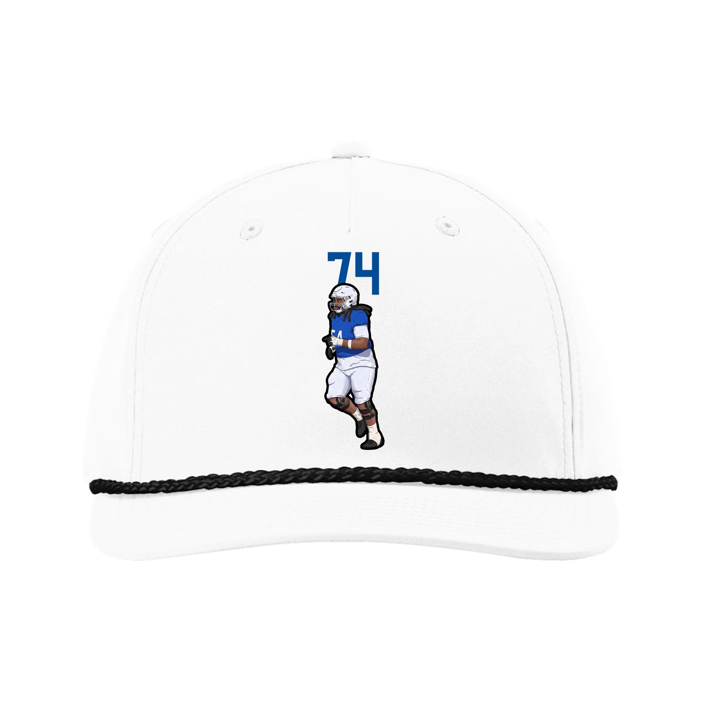 Five-Panel Classic Rope Cap — Number Top in White