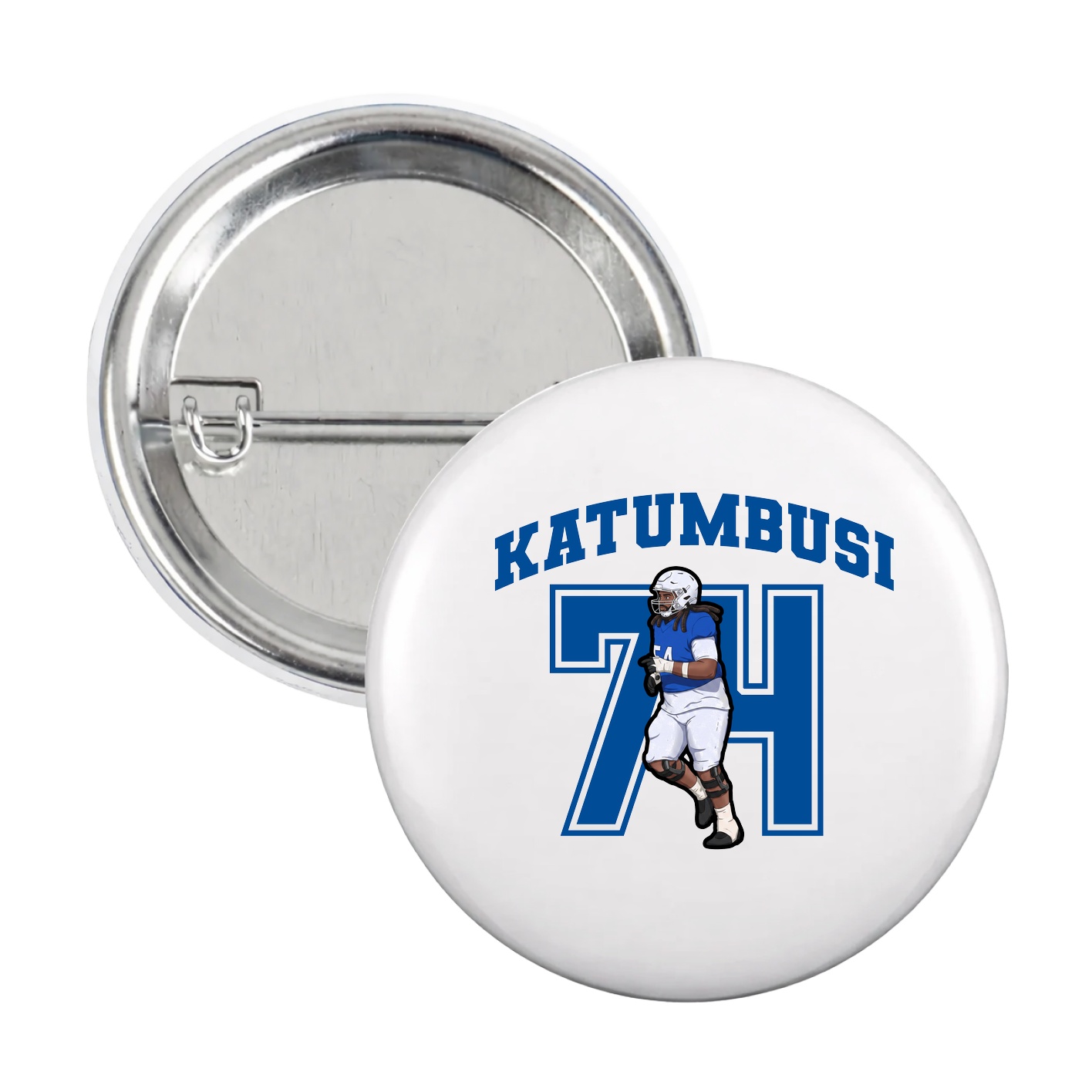 Game Day Button — Number in White