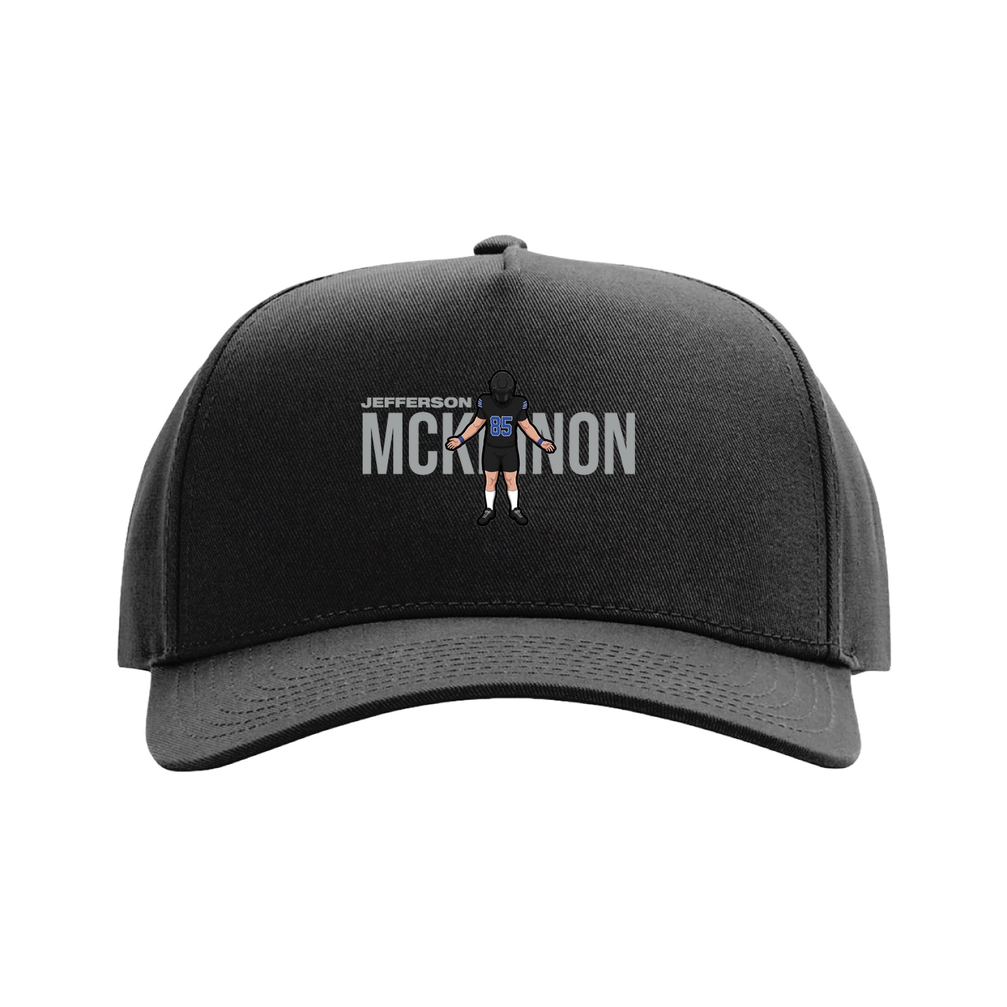 Full Fabric Five-Panel Champ Cap — Player Name in Black