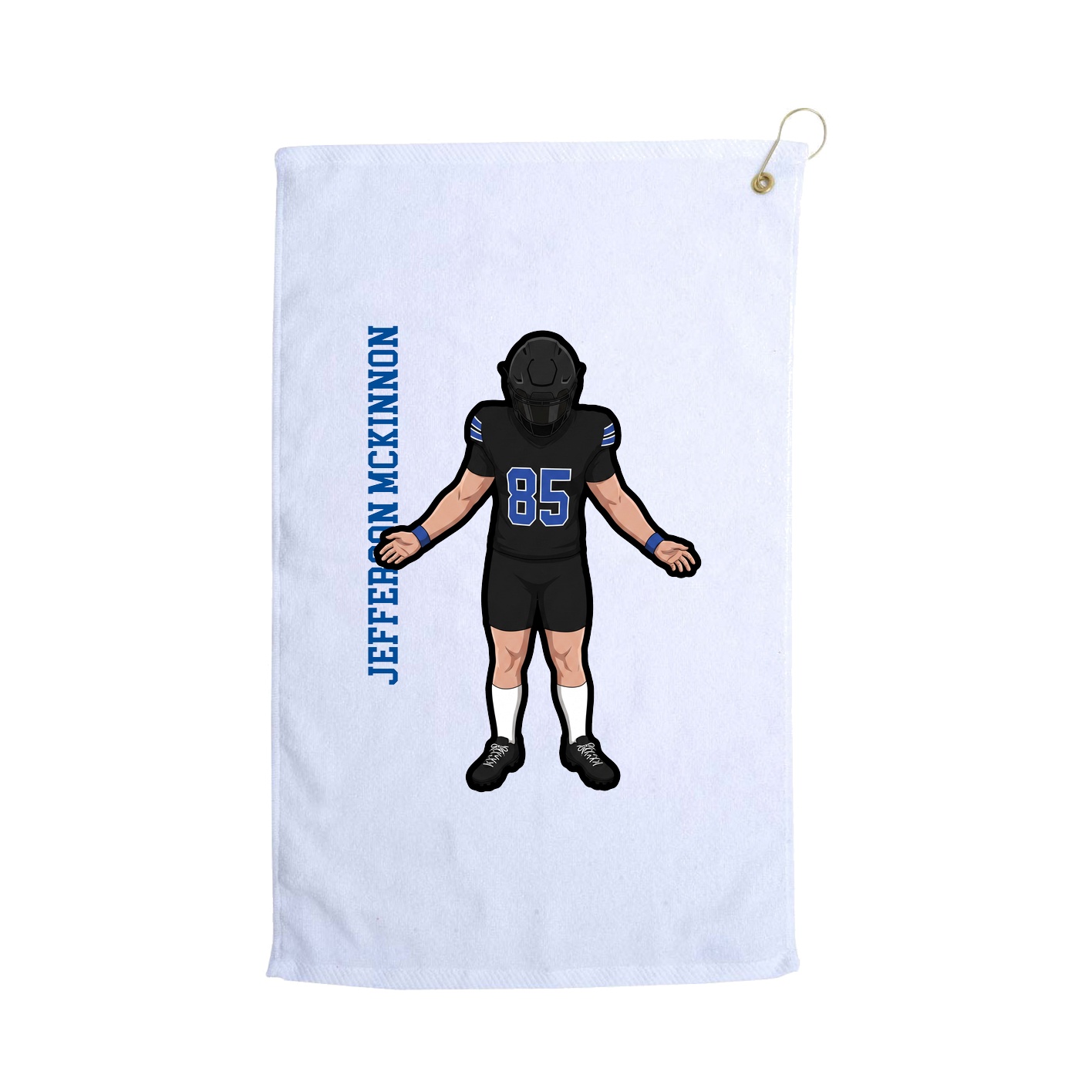 Golf Towel — Name Vertical in White