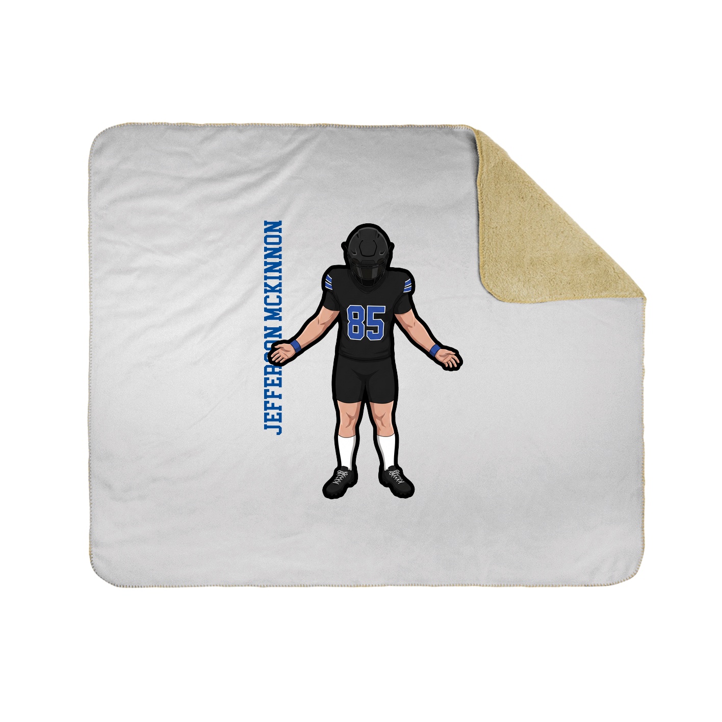 Throw Blanket — Name Vertical in White