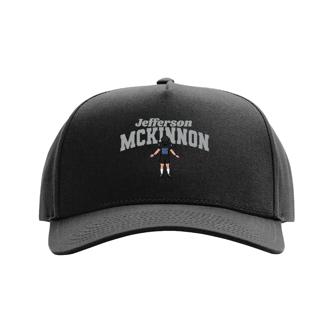 Full Fabric Five-Panel Champ Cap — Signature Arch in Black