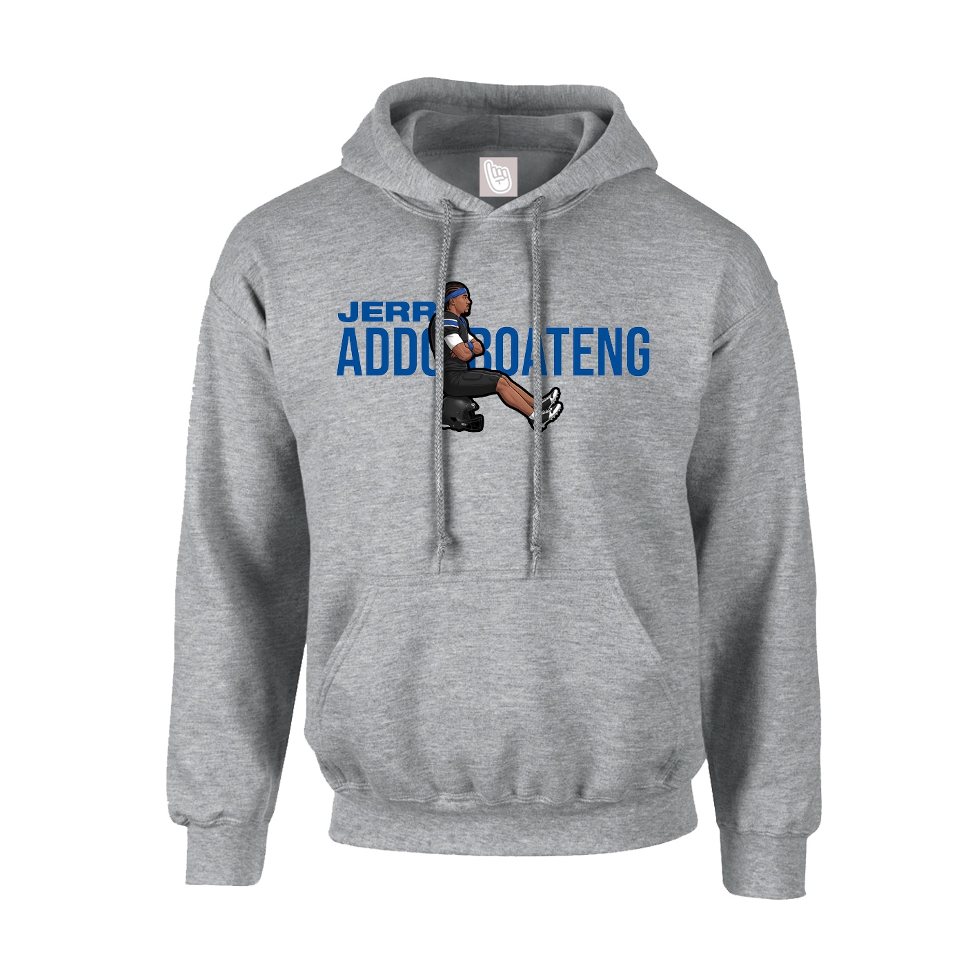 Youth Hoodie — Player Name in Grey
