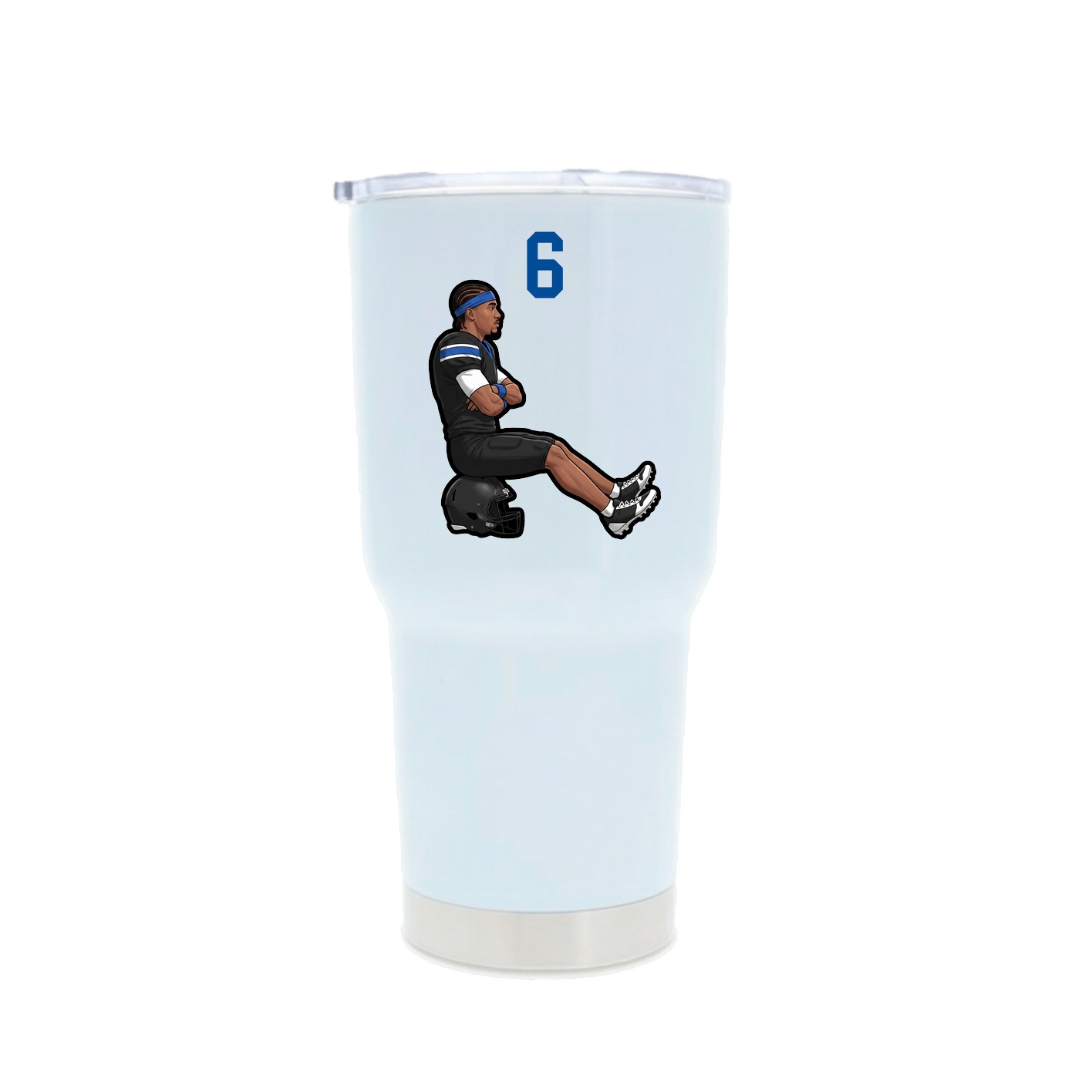 30oz Stainless Steel Tumbler — Number Top in White