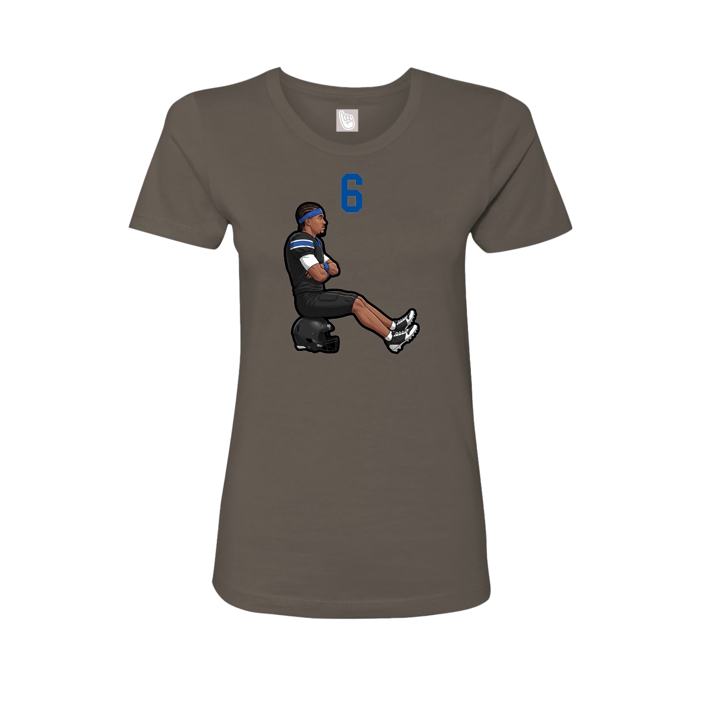 Fitted Women's Tee — Number Top in Grey