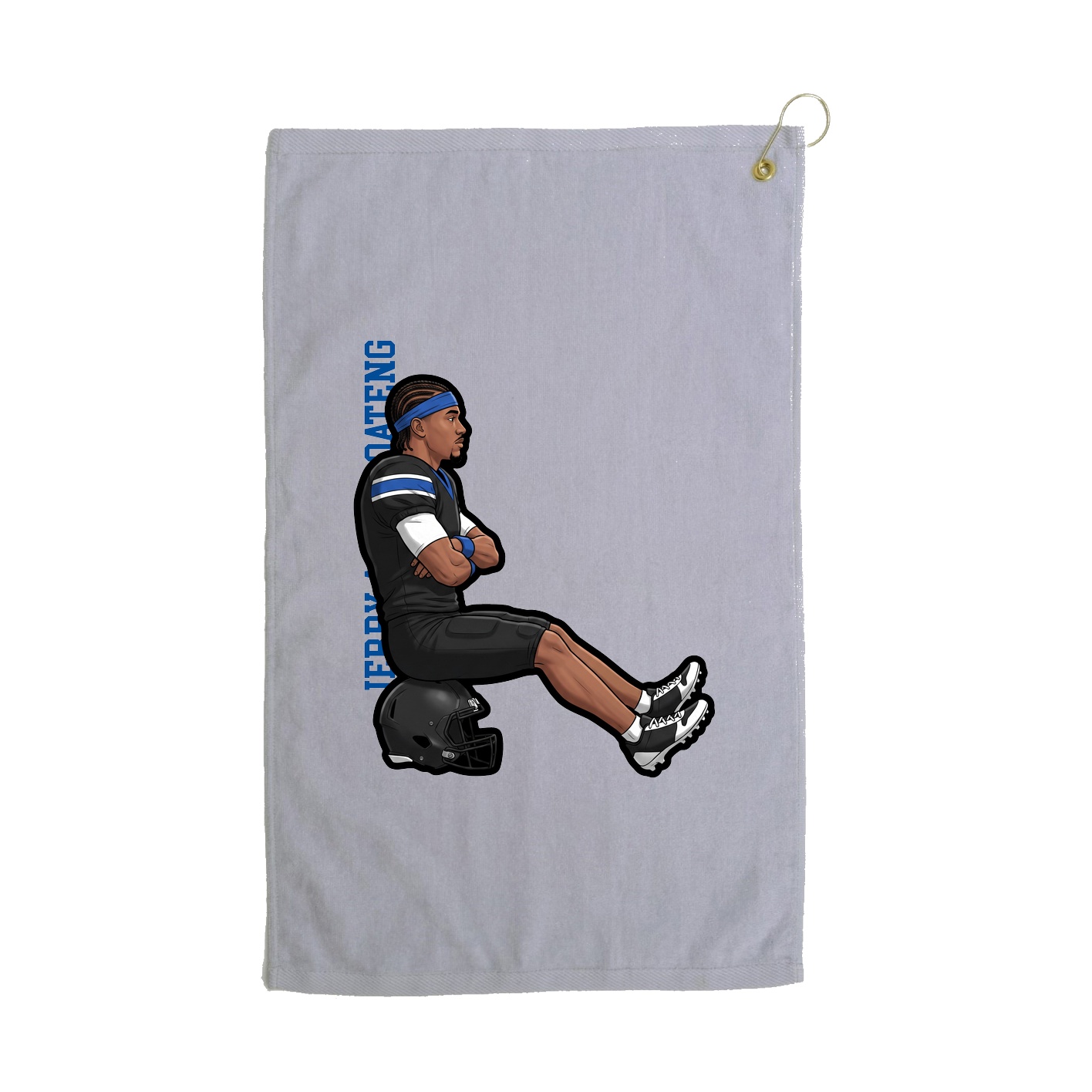 Golf Towel — Name Vertical in Grey