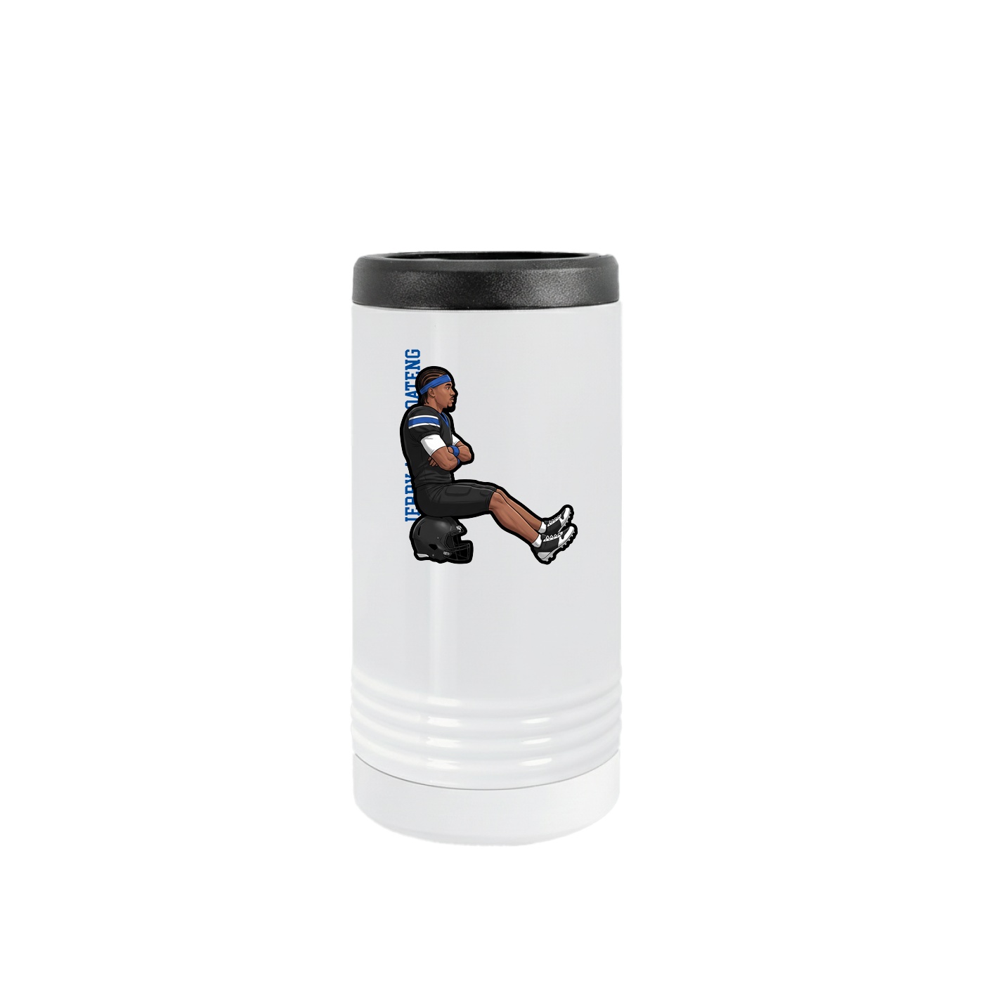 Slim Beverage Holder — Name Vertical in White