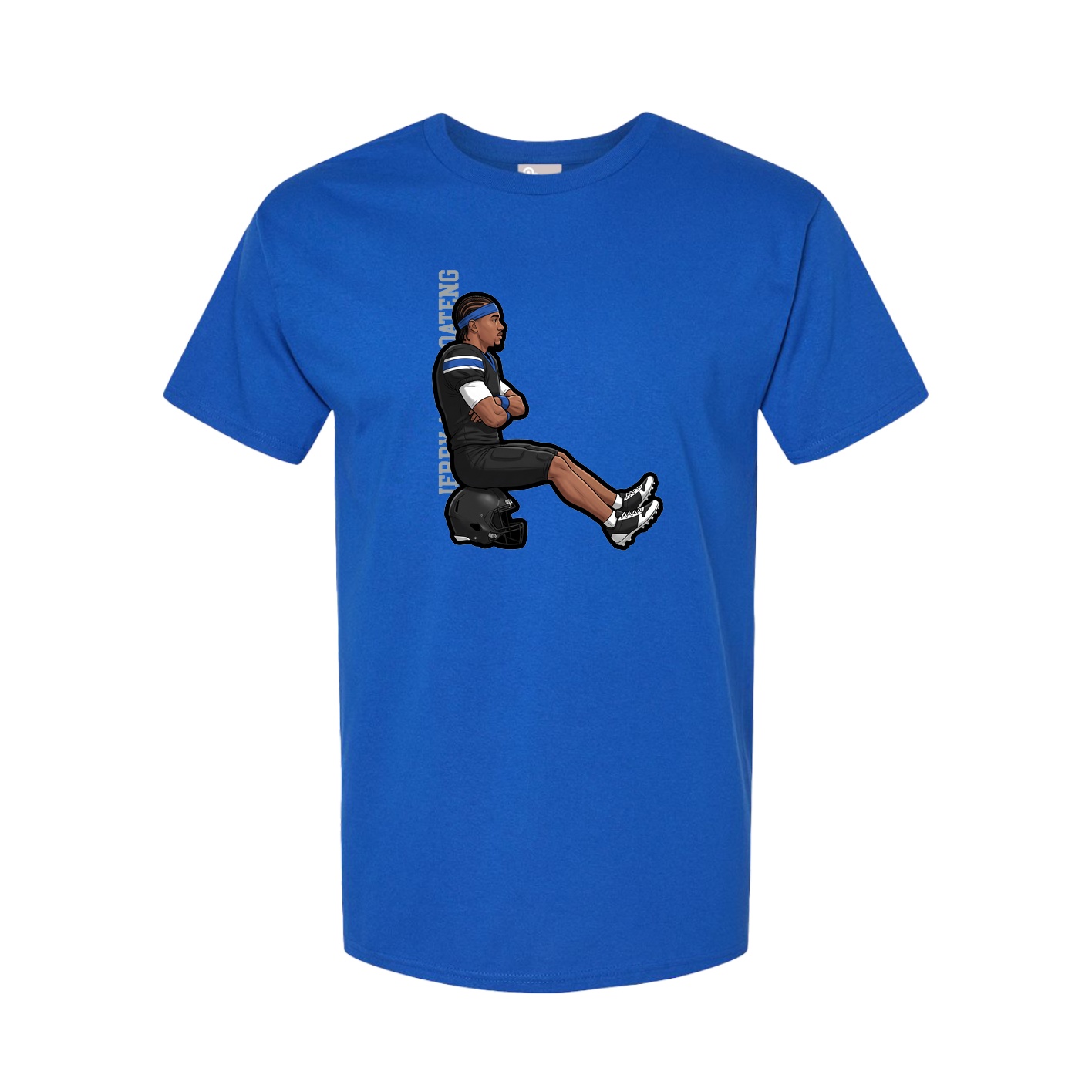 Youth Tee — Name Vertical in Royal