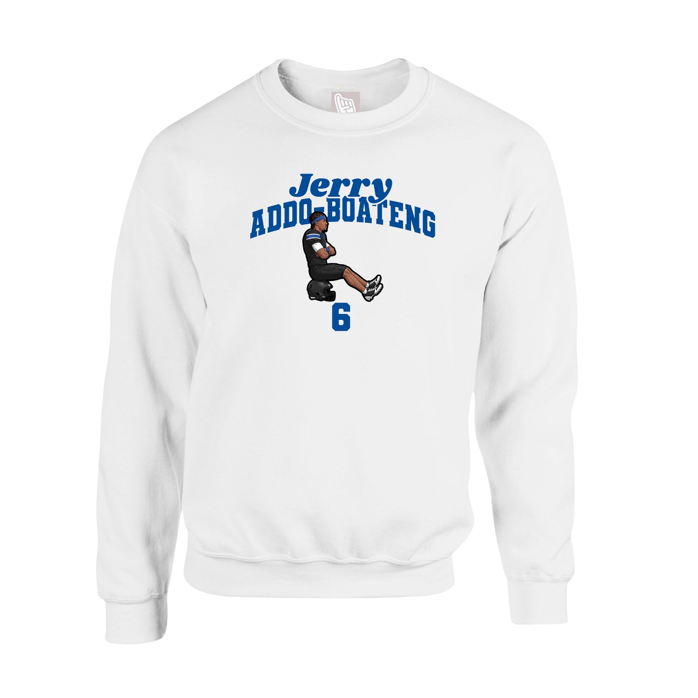 Fleece Crew — Signature Arch in White