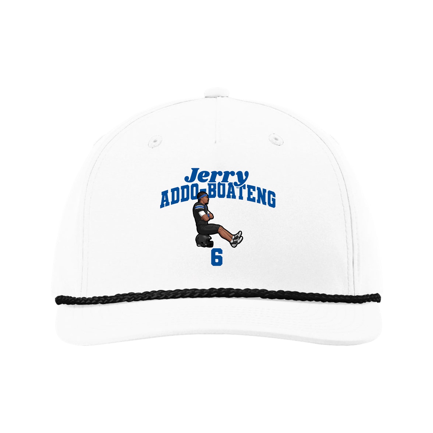 Five-Panel Classic Rope Cap — Signature Arch in White